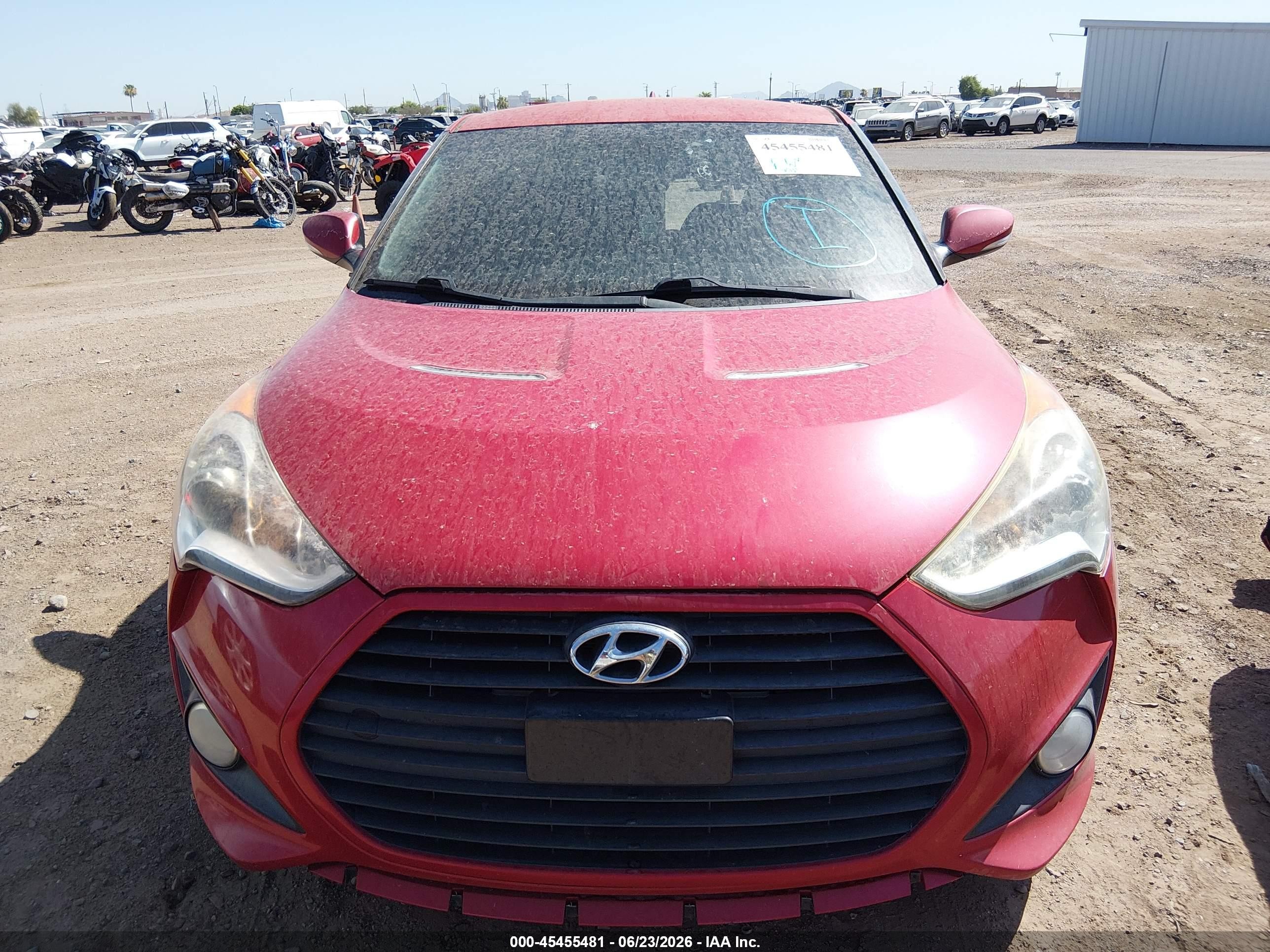 2014 Hyundai Veloster Turbo W/black Red vin: KMHTC6AE1EU208028