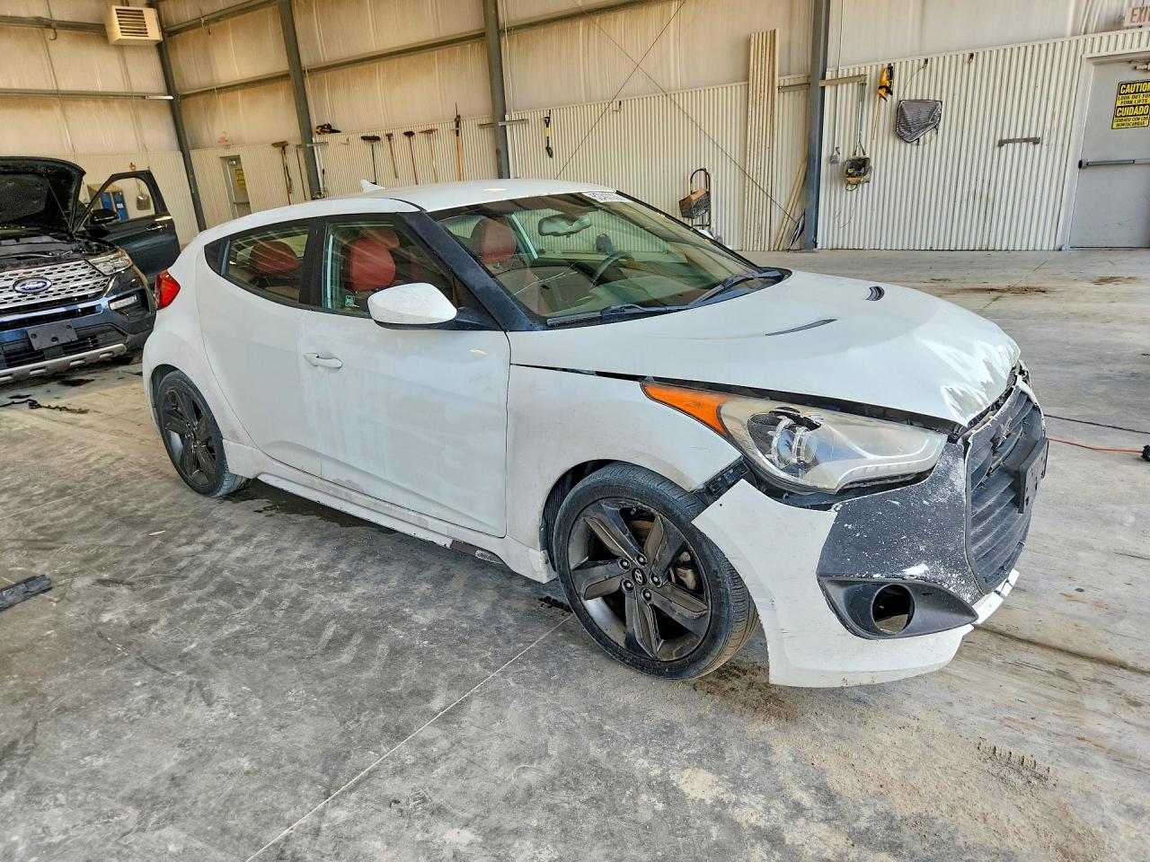 2014 Hyundai Veloster Turbo R-spec White vin: KMHTC6AE1EU209079