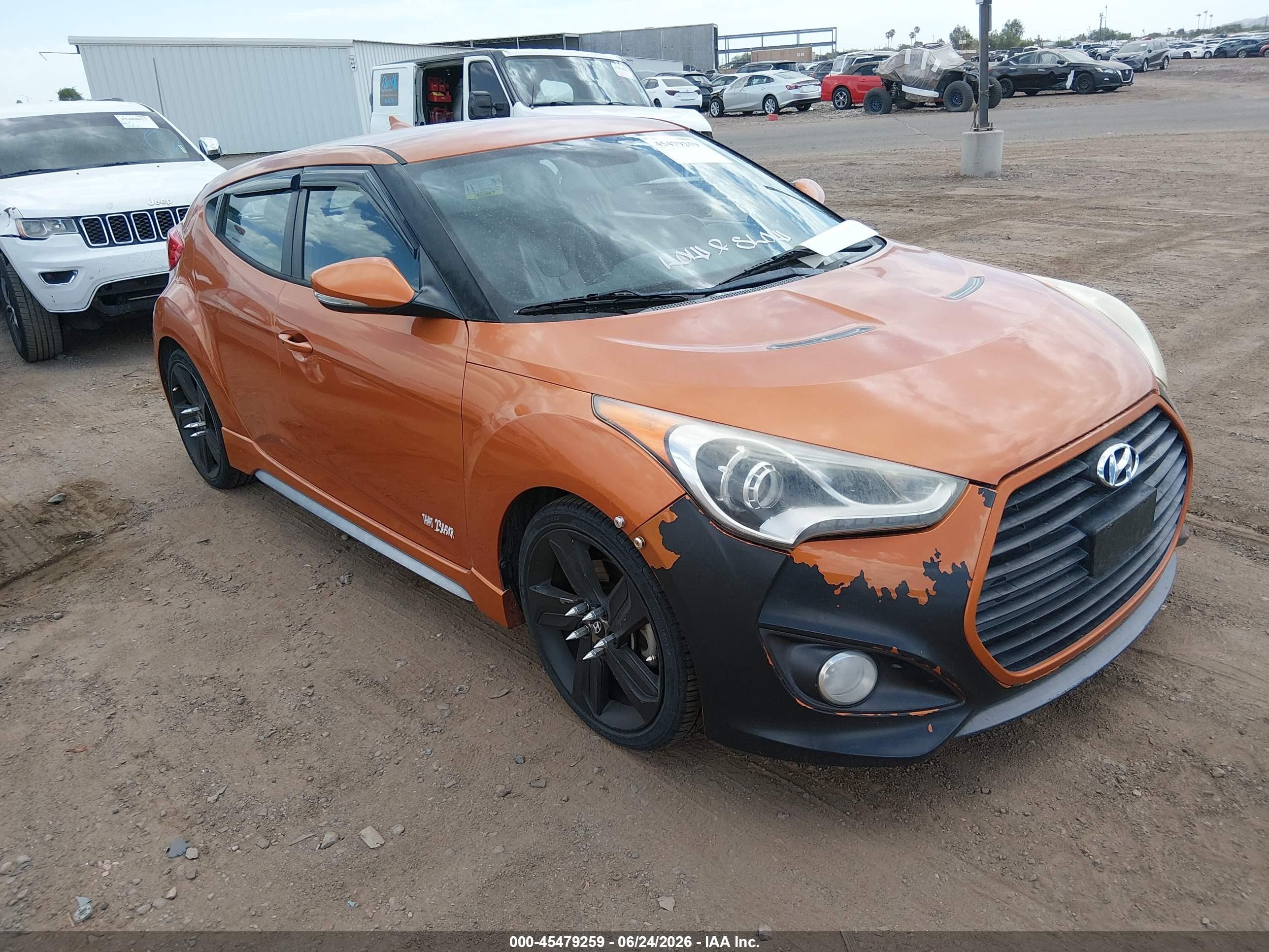 2015 Hyundai Veloster Turbo Оранжевый vin: KMHTC6AE1FU218978