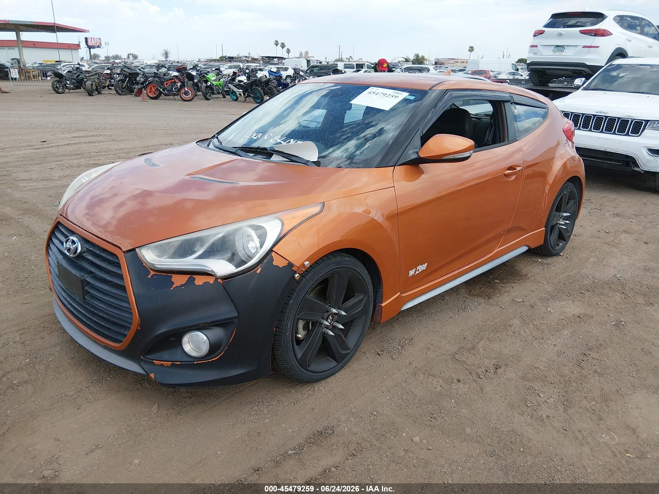2015 Hyundai Veloster Turbo Оранжевый vin: KMHTC6AE1FU218978