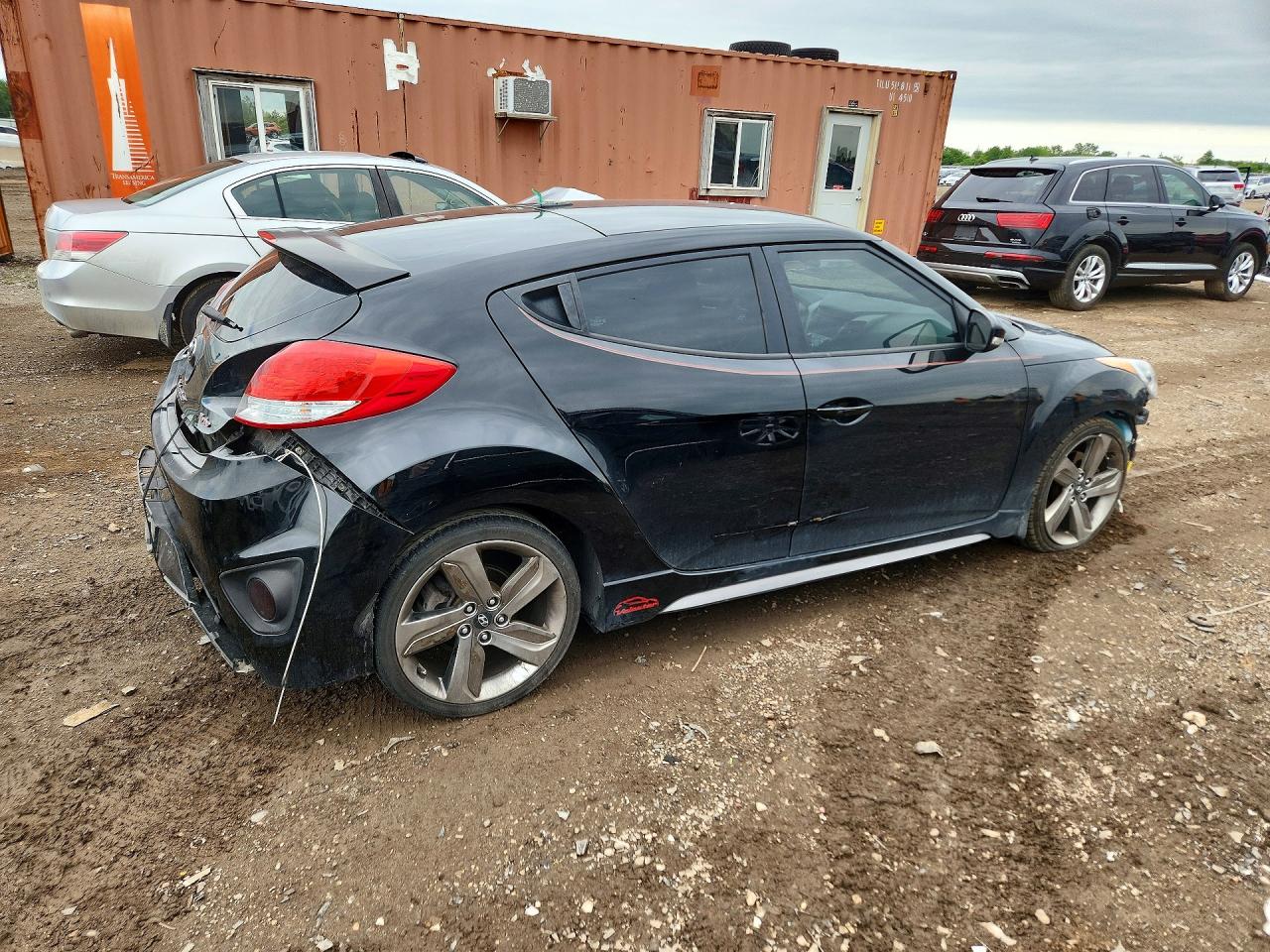 2015 Hyundai Veloster Turbo Black vin: KMHTC6AE1FU237515