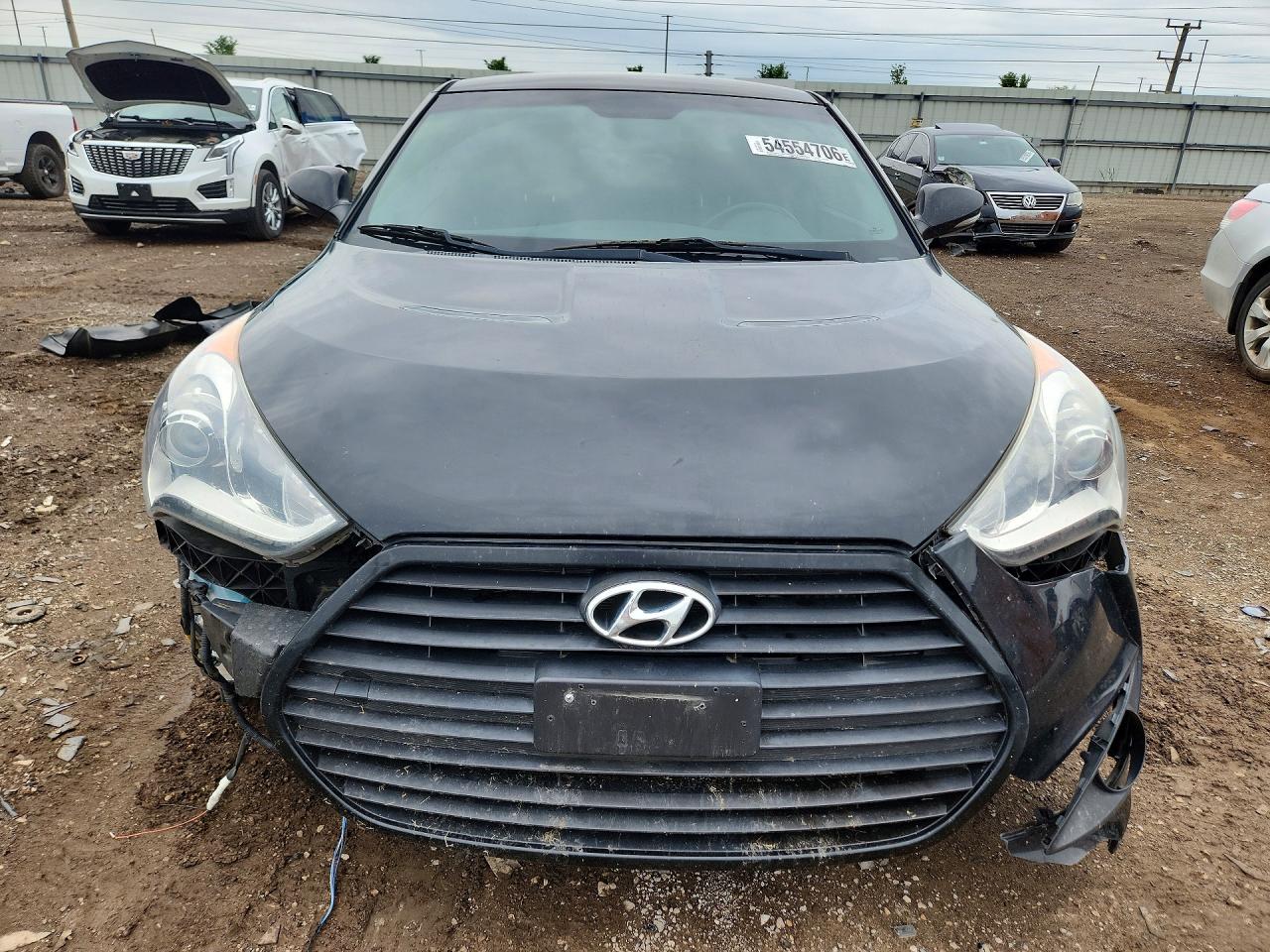 2015 Hyundai Veloster Turbo Black vin: KMHTC6AE1FU237515