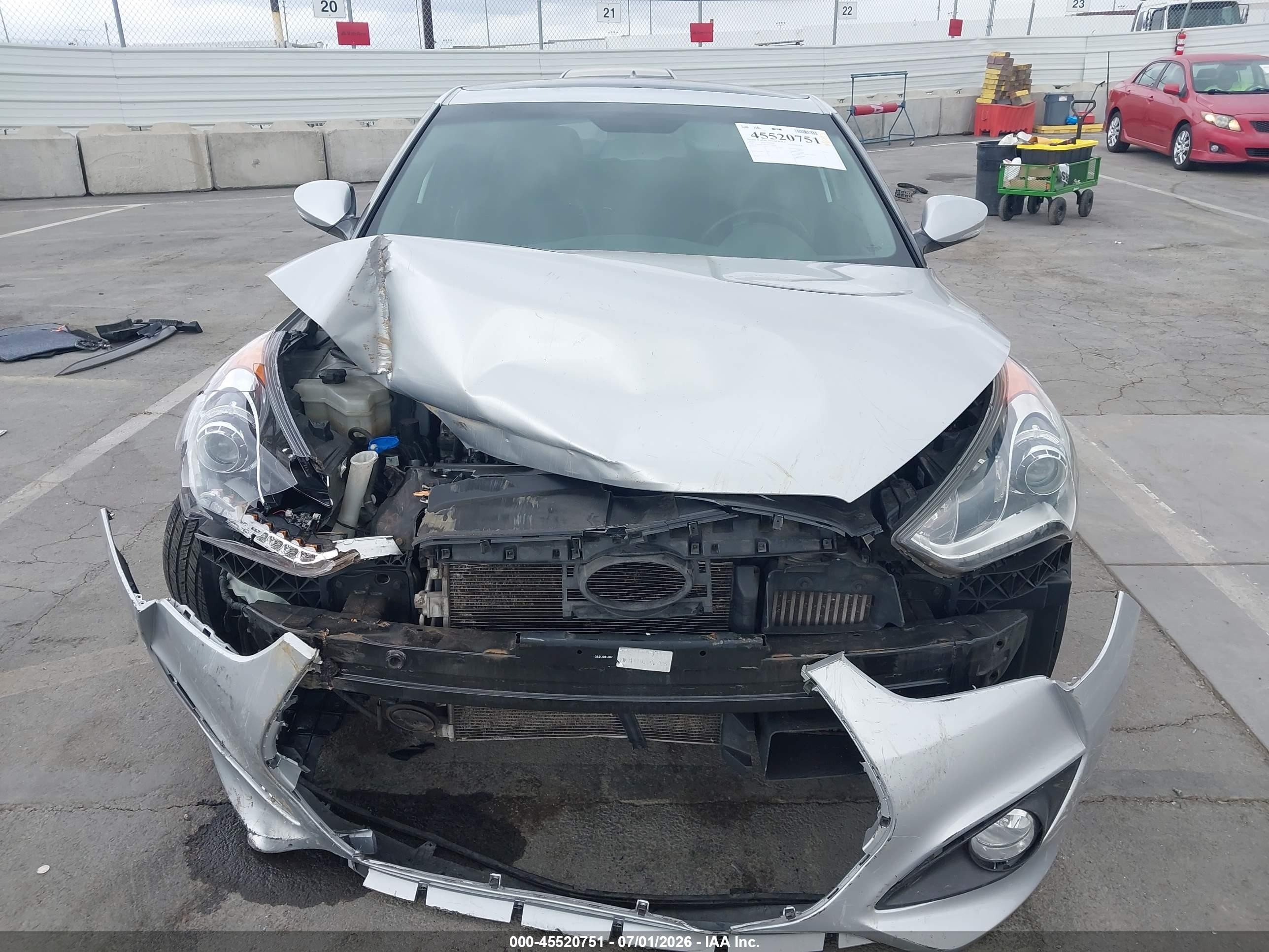 2013 Hyundai Veloster Turbo W/blue Silver vin: KMHTC6AE2DU108549