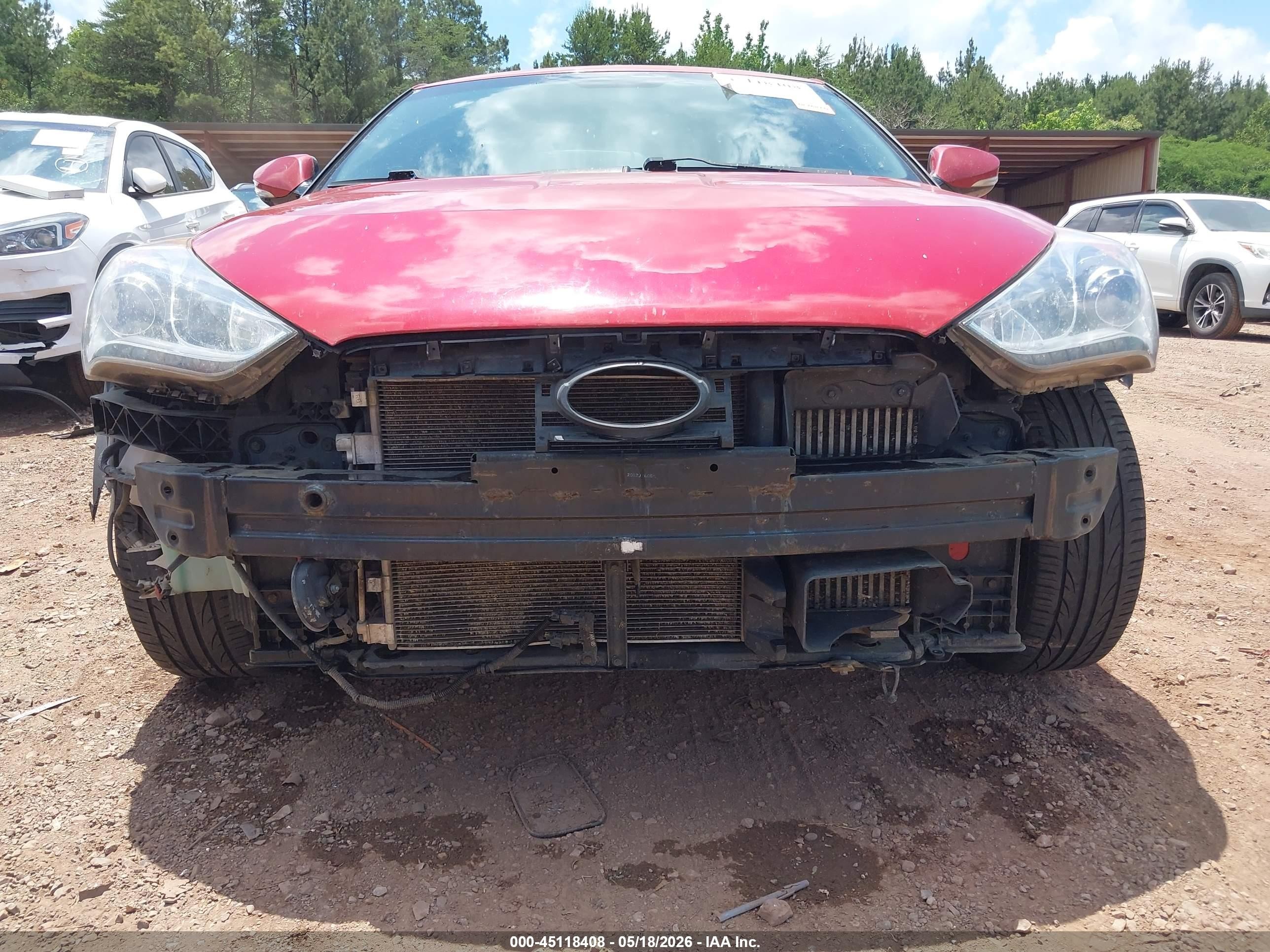2013 Hyundai Veloster Turbo W/black Red vin: KMHTC6AE2DU109216