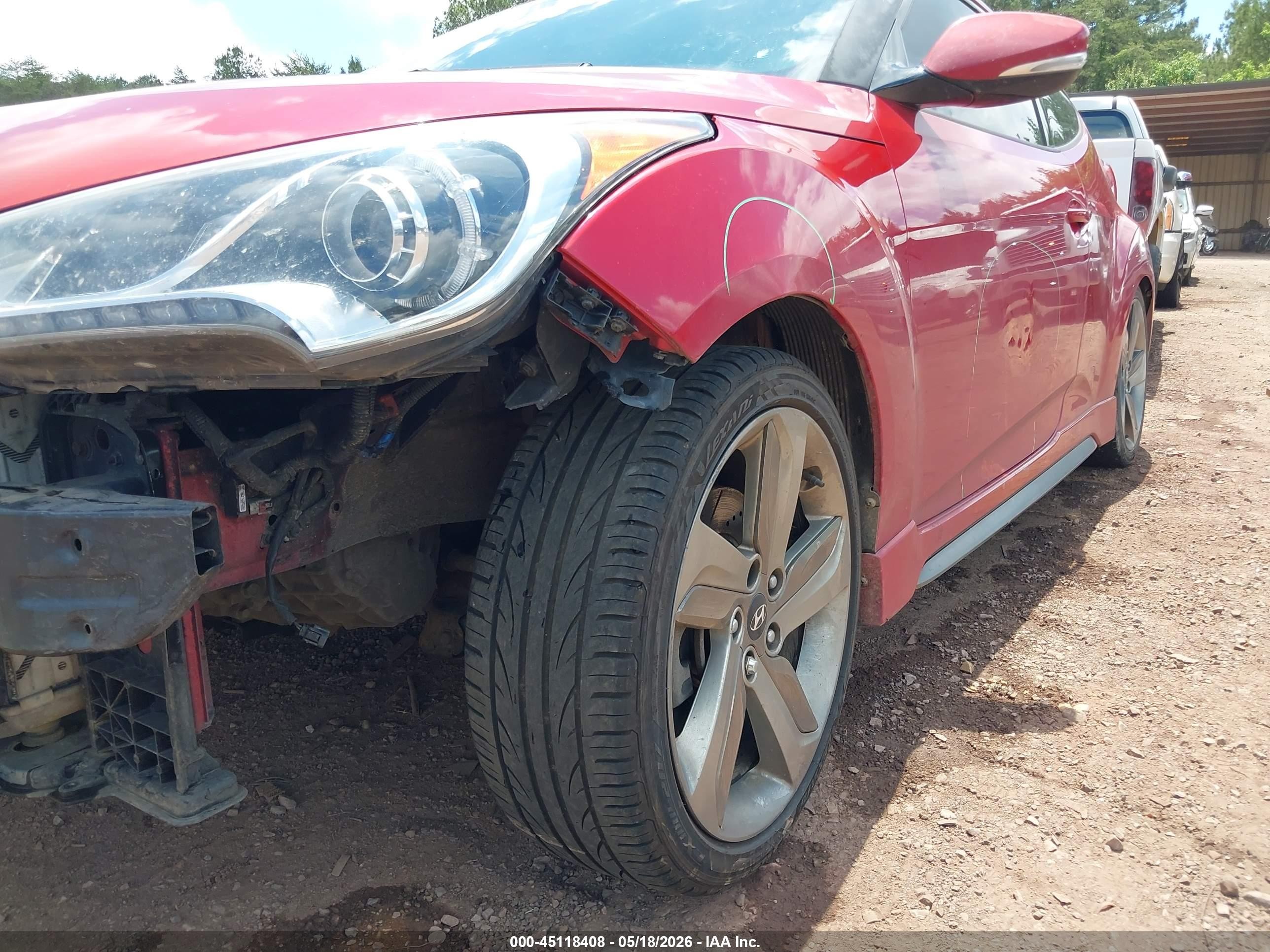 2013 Hyundai Veloster Turbo W/black Red vin: KMHTC6AE2DU109216
