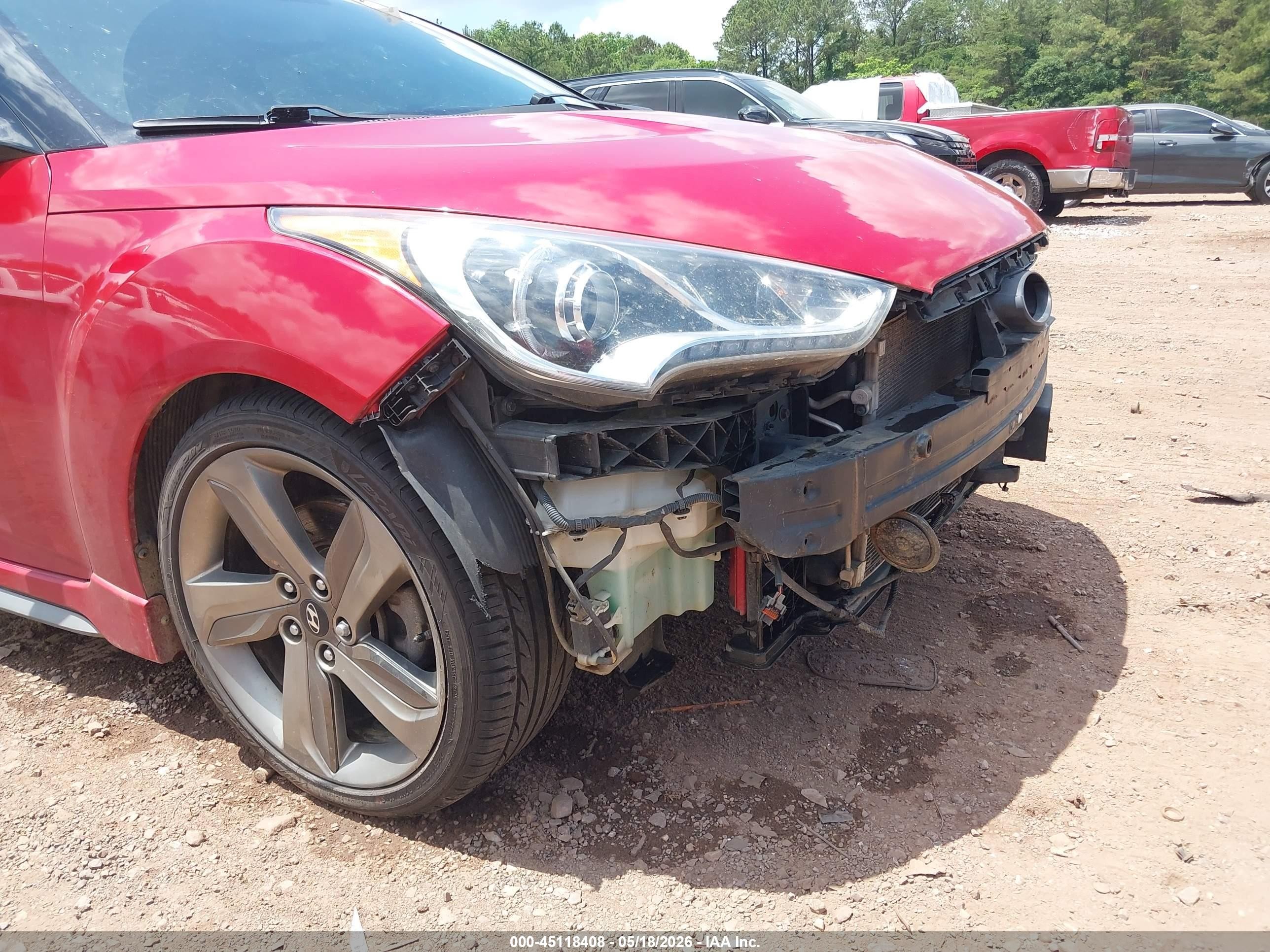 2013 Hyundai Veloster Turbo W/black Red vin: KMHTC6AE2DU109216