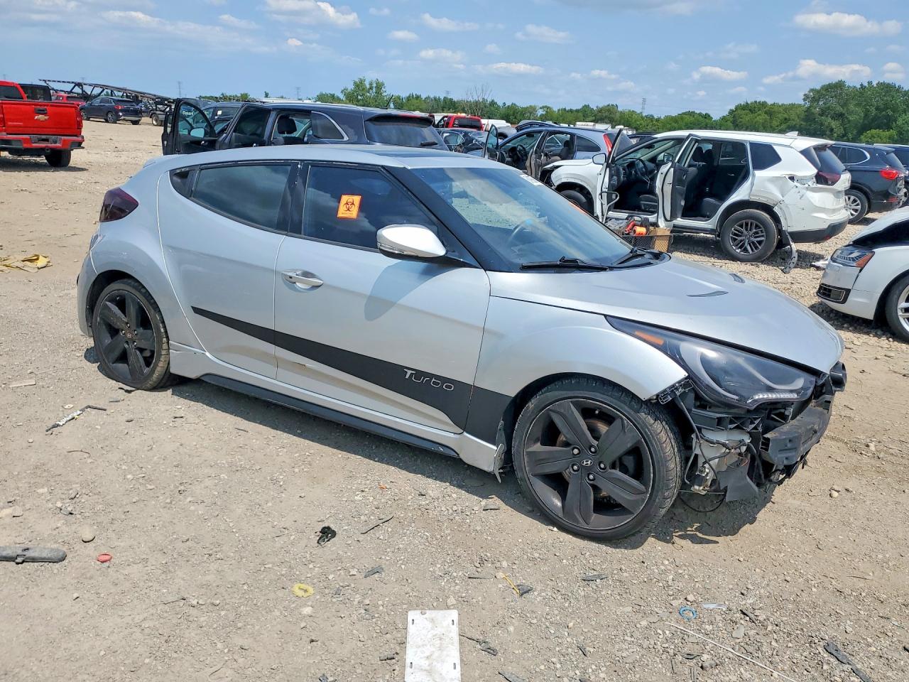 2013 Hyundai Veloster Turbo Gray vin: KMHTC6AE2DU110477