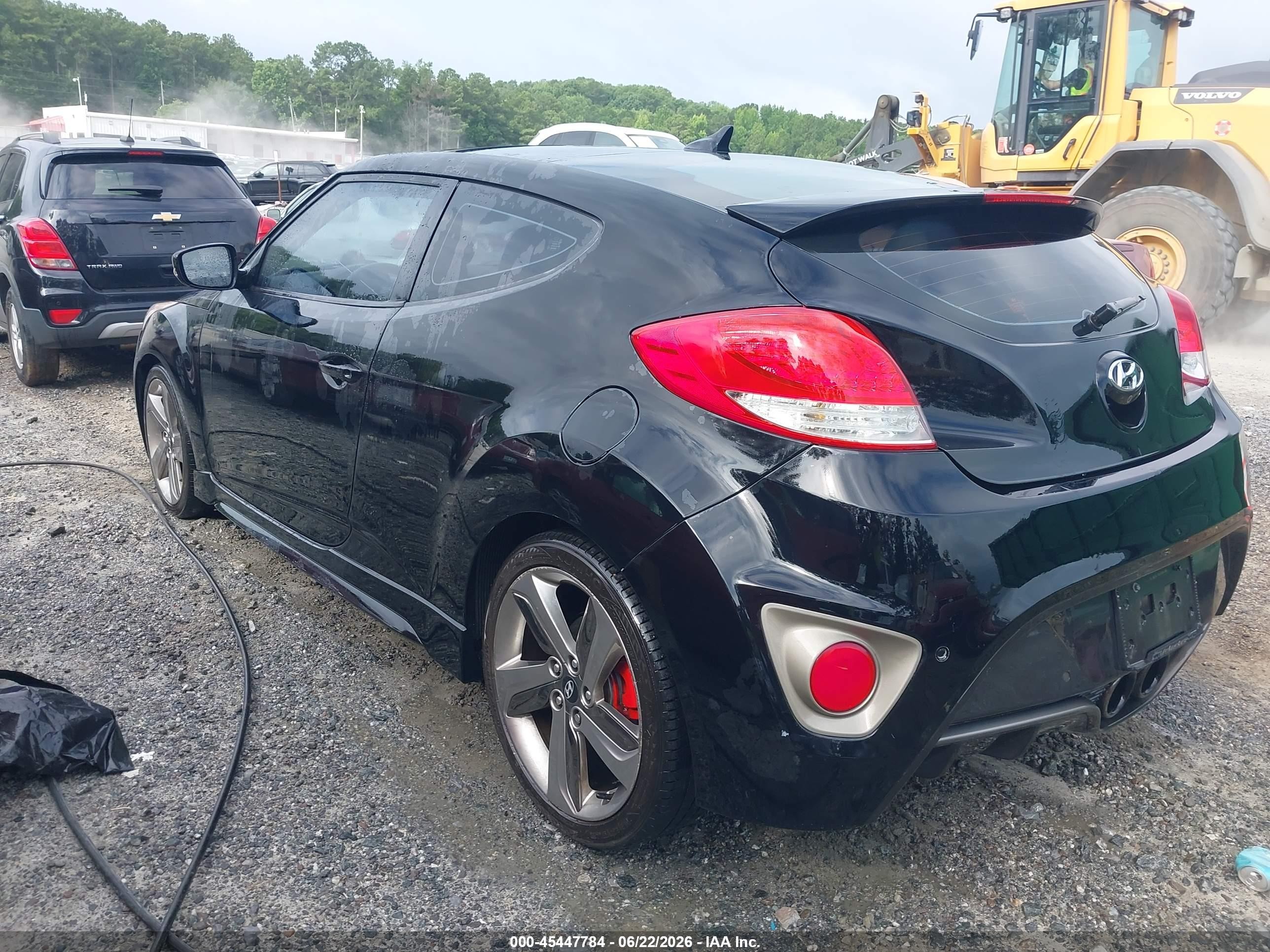 2013 Hyundai Veloster Turbo W/blue Black vin: KMHTC6AE2DU118434