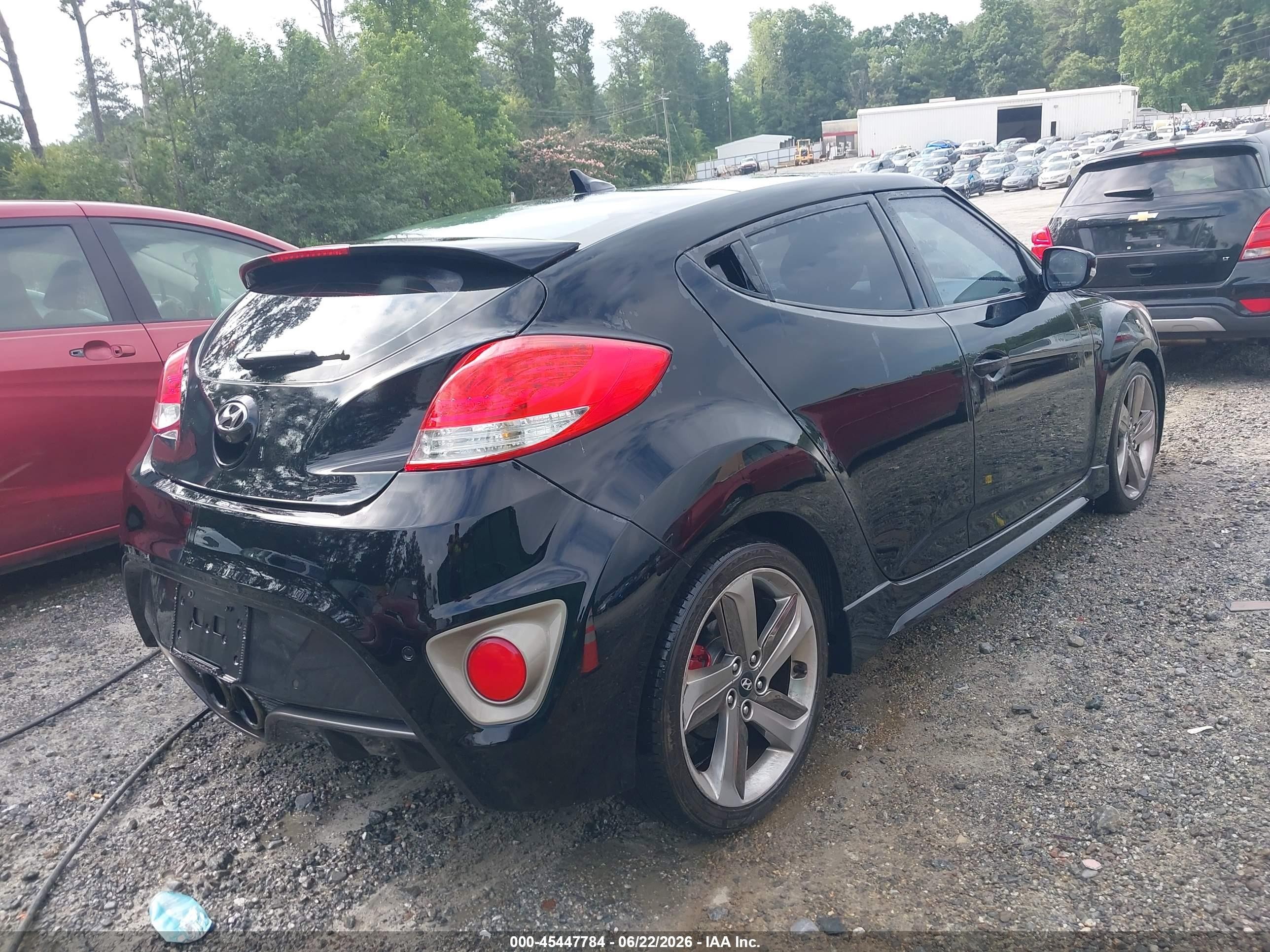 2013 Hyundai Veloster Turbo W/blue Black vin: KMHTC6AE2DU118434