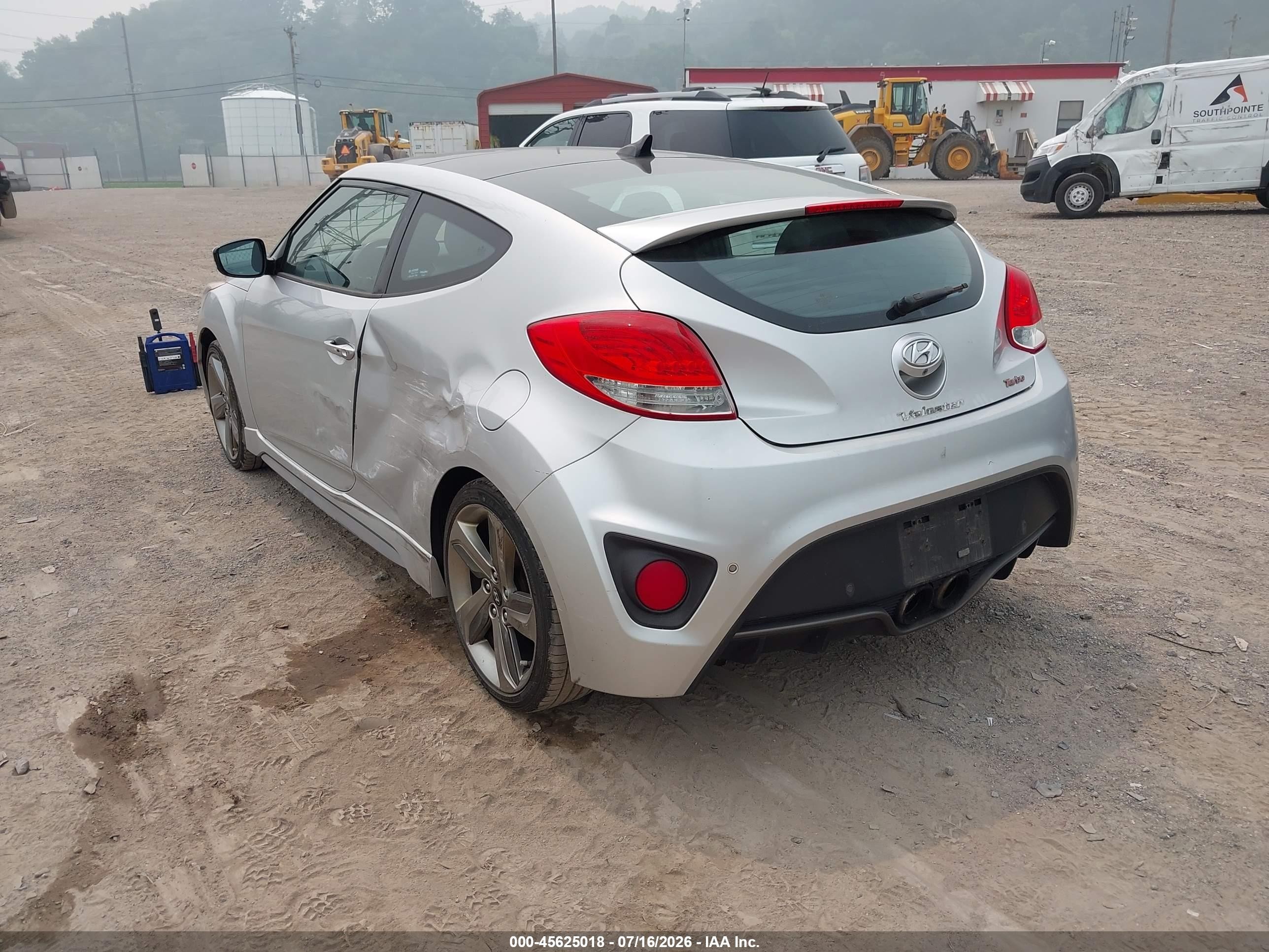 2013 Hyundai Veloster Turbo W/blue Silver vin: KMHTC6AE2DU126159