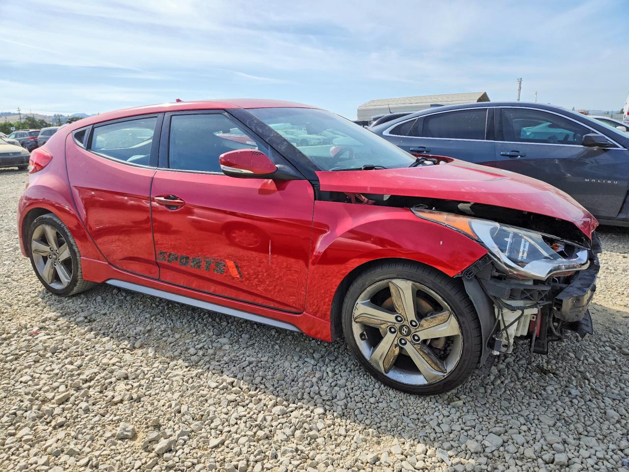 2013 Hyundai Veloster Turbo Red vin: KMHTC6AE2DU128218