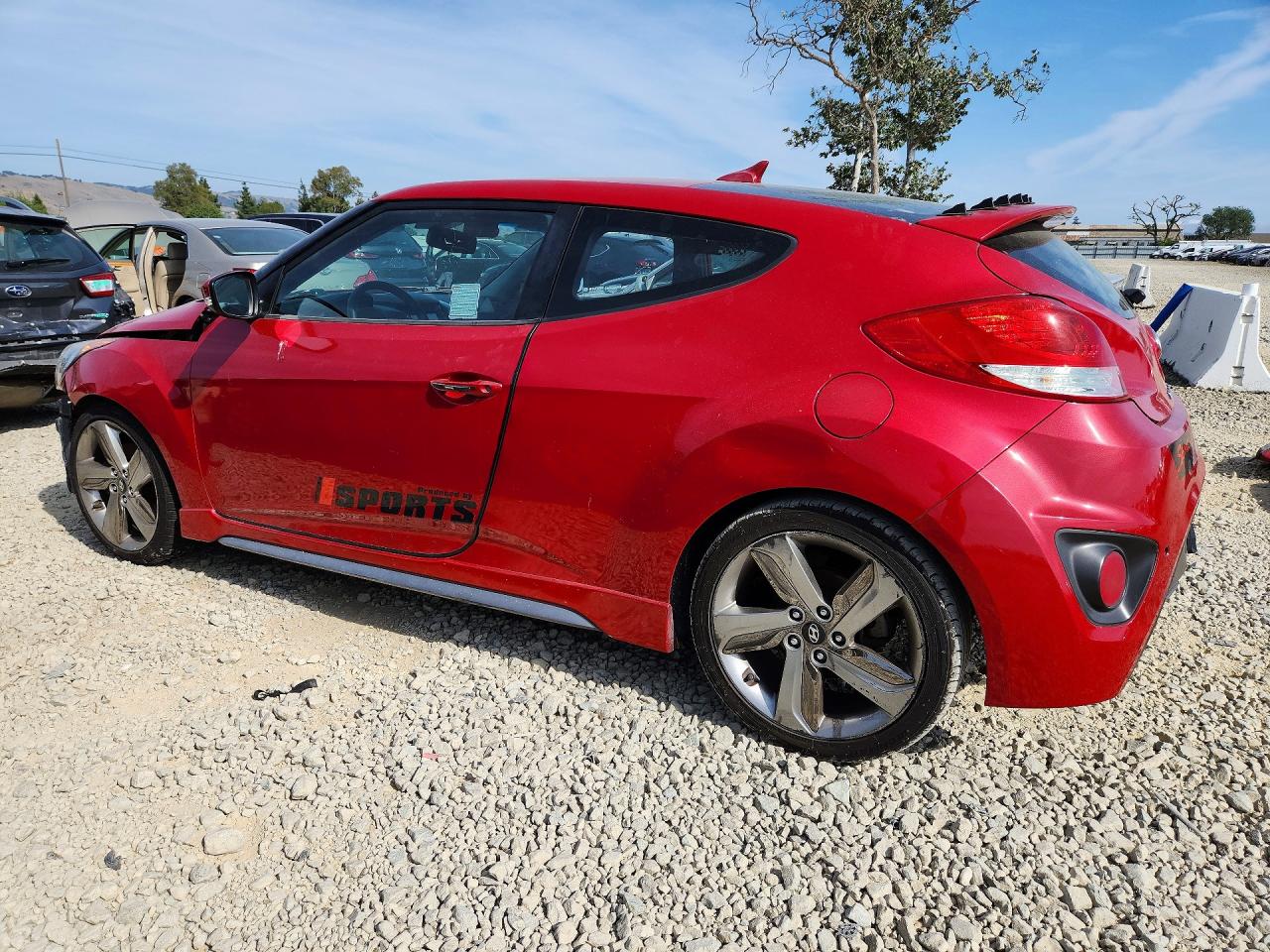 2013 Hyundai Veloster Turbo Red vin: KMHTC6AE2DU128218