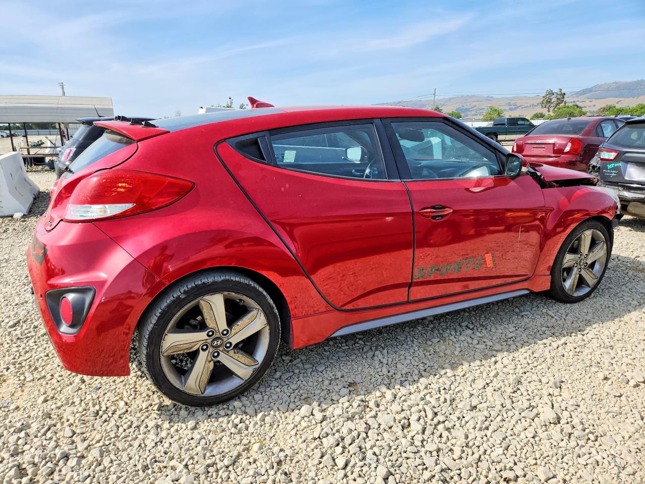 2013 Hyundai Veloster Turbo Red vin: KMHTC6AE2DU128218