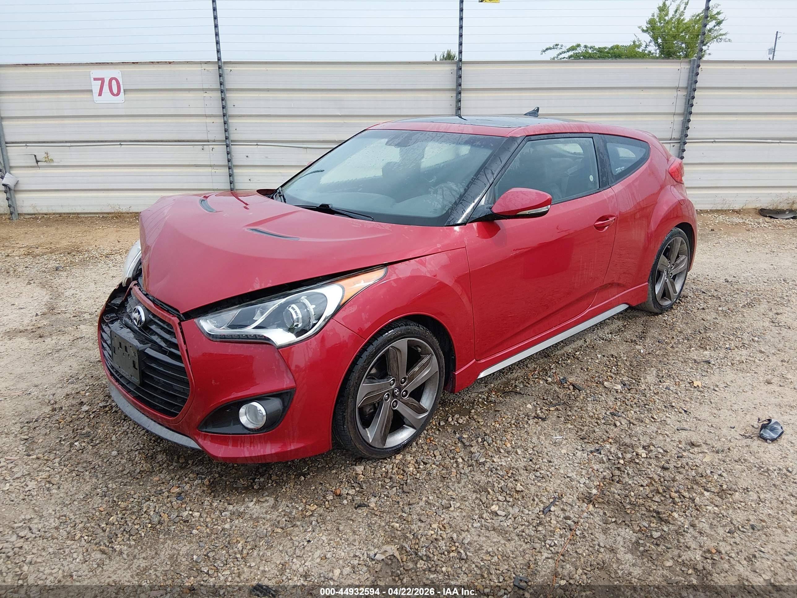 2013 Hyundai Veloster Turbo W/black Красный vin: KMHTC6AE2DU128543