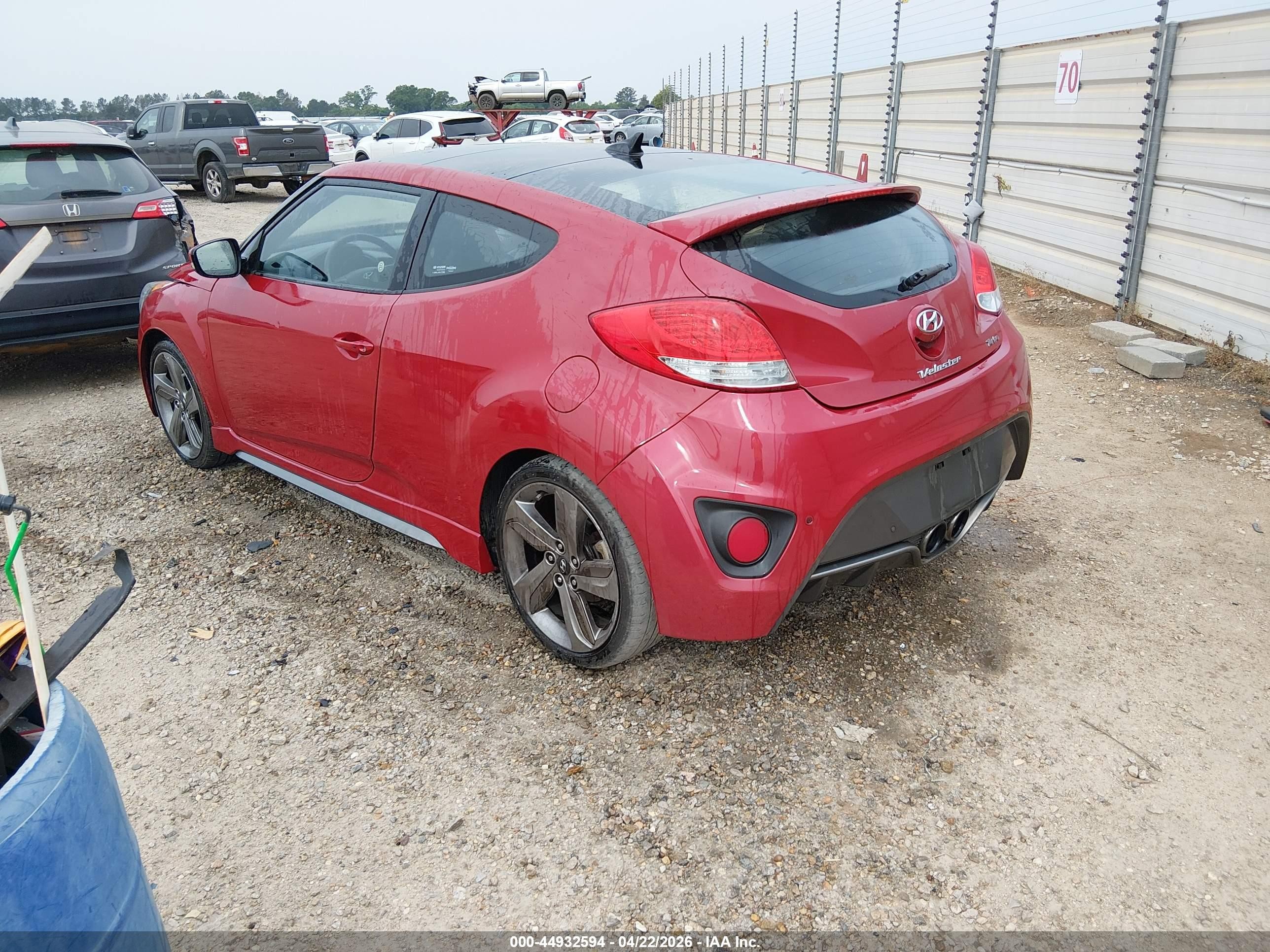 2013 Hyundai Veloster Turbo W/black Красный vin: KMHTC6AE2DU128543
