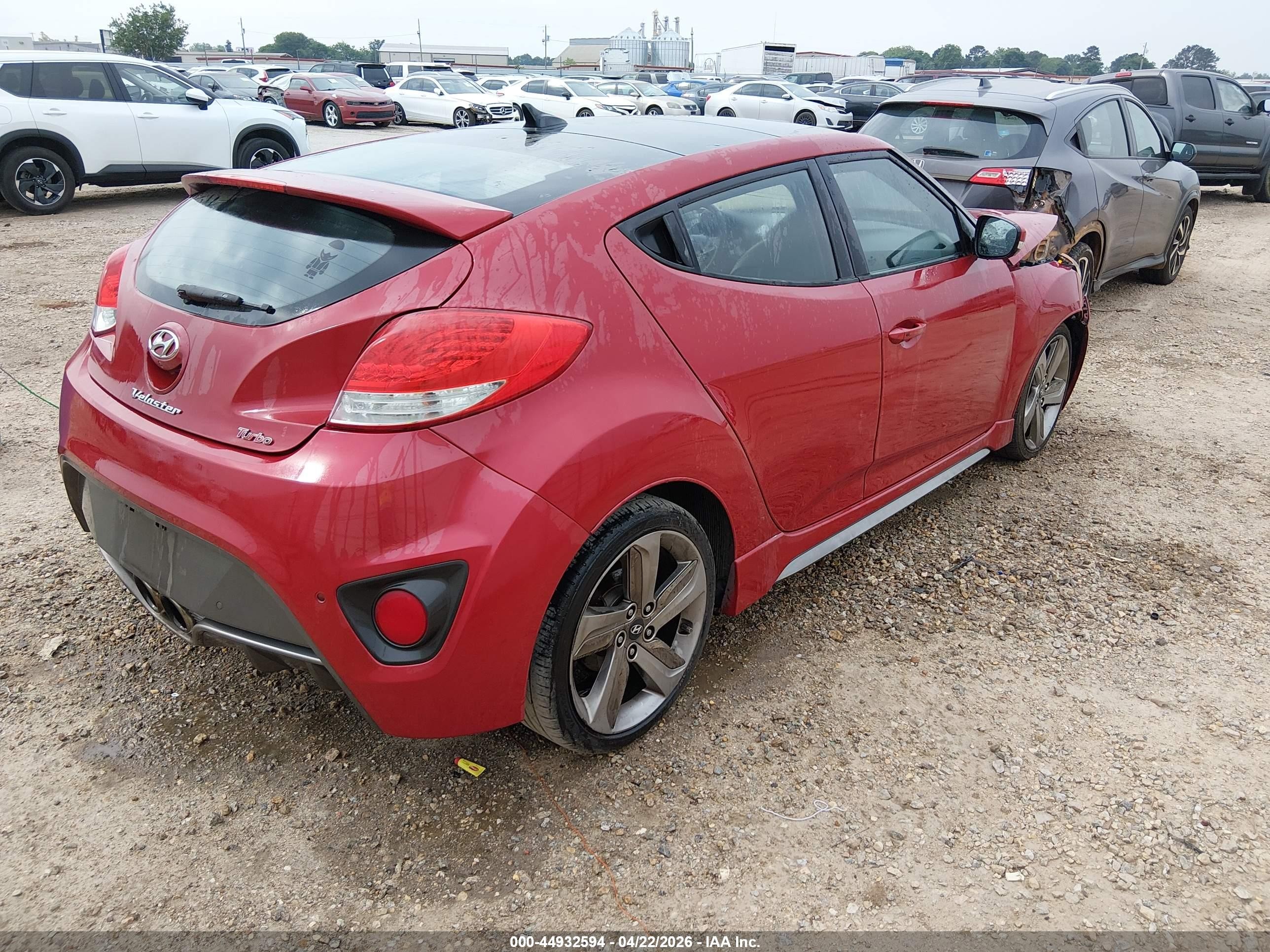 2013 Hyundai Veloster Turbo W/black Красный vin: KMHTC6AE2DU128543
