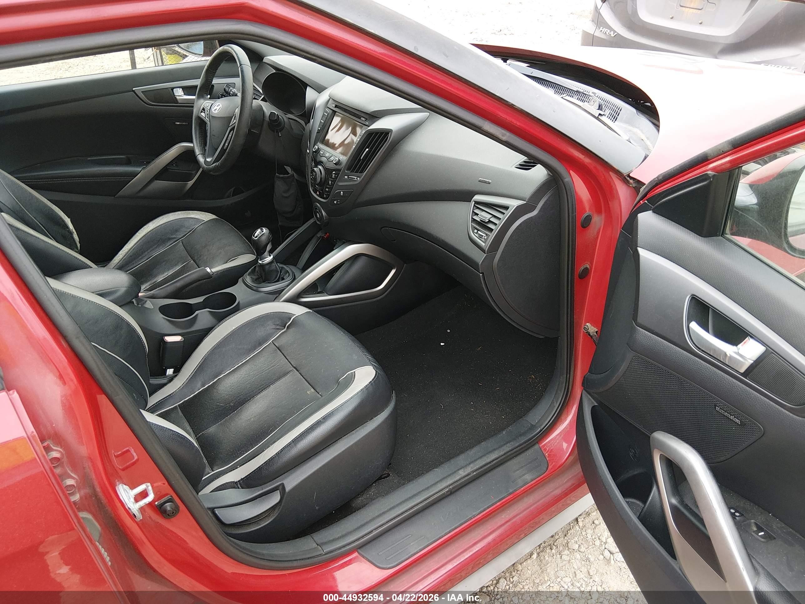 2013 Hyundai Veloster Turbo W/black Красный vin: KMHTC6AE2DU128543