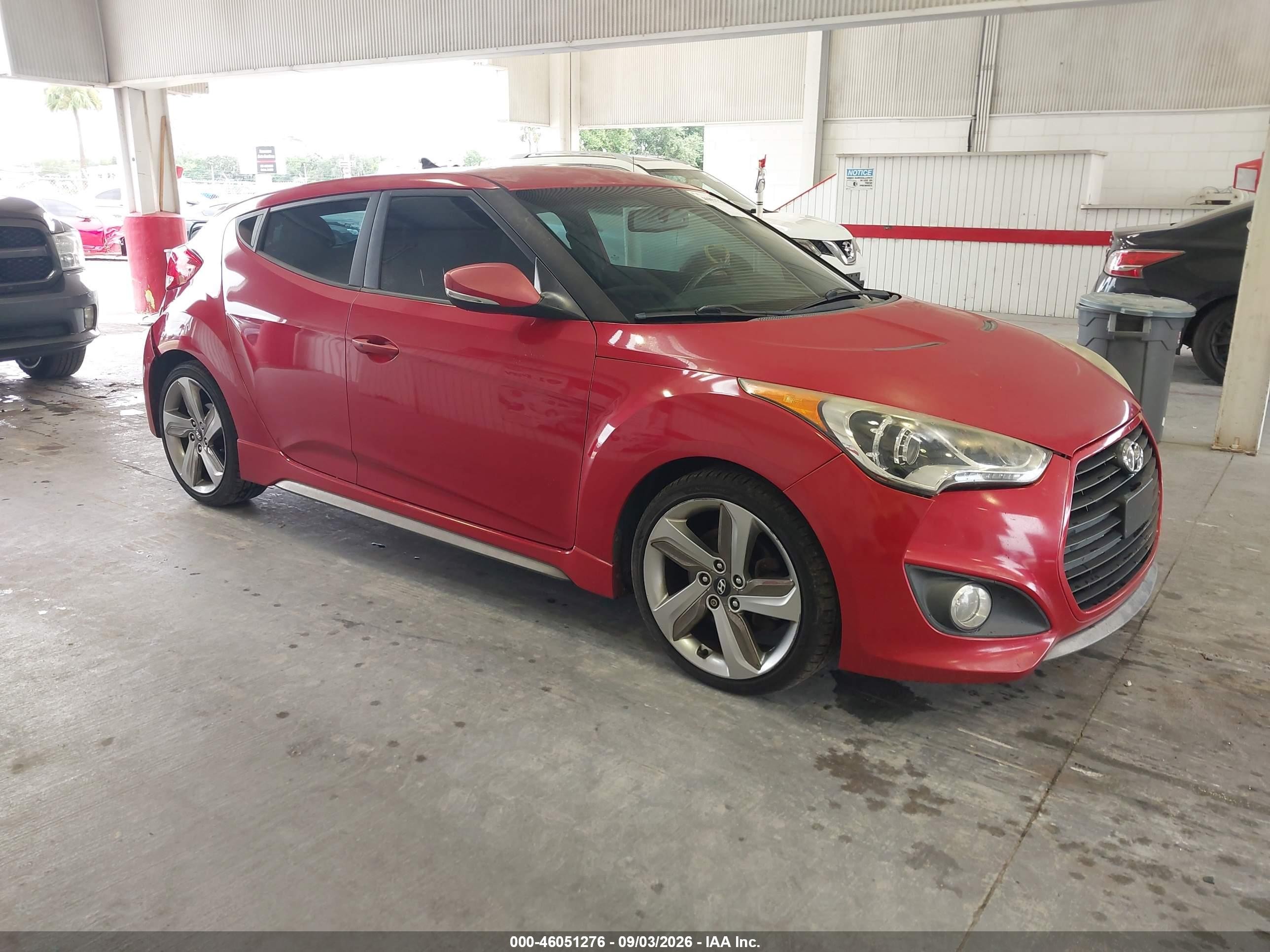 2013 Hyundai Veloster Turbo W/black Red vin: KMHTC6AE2DU133032