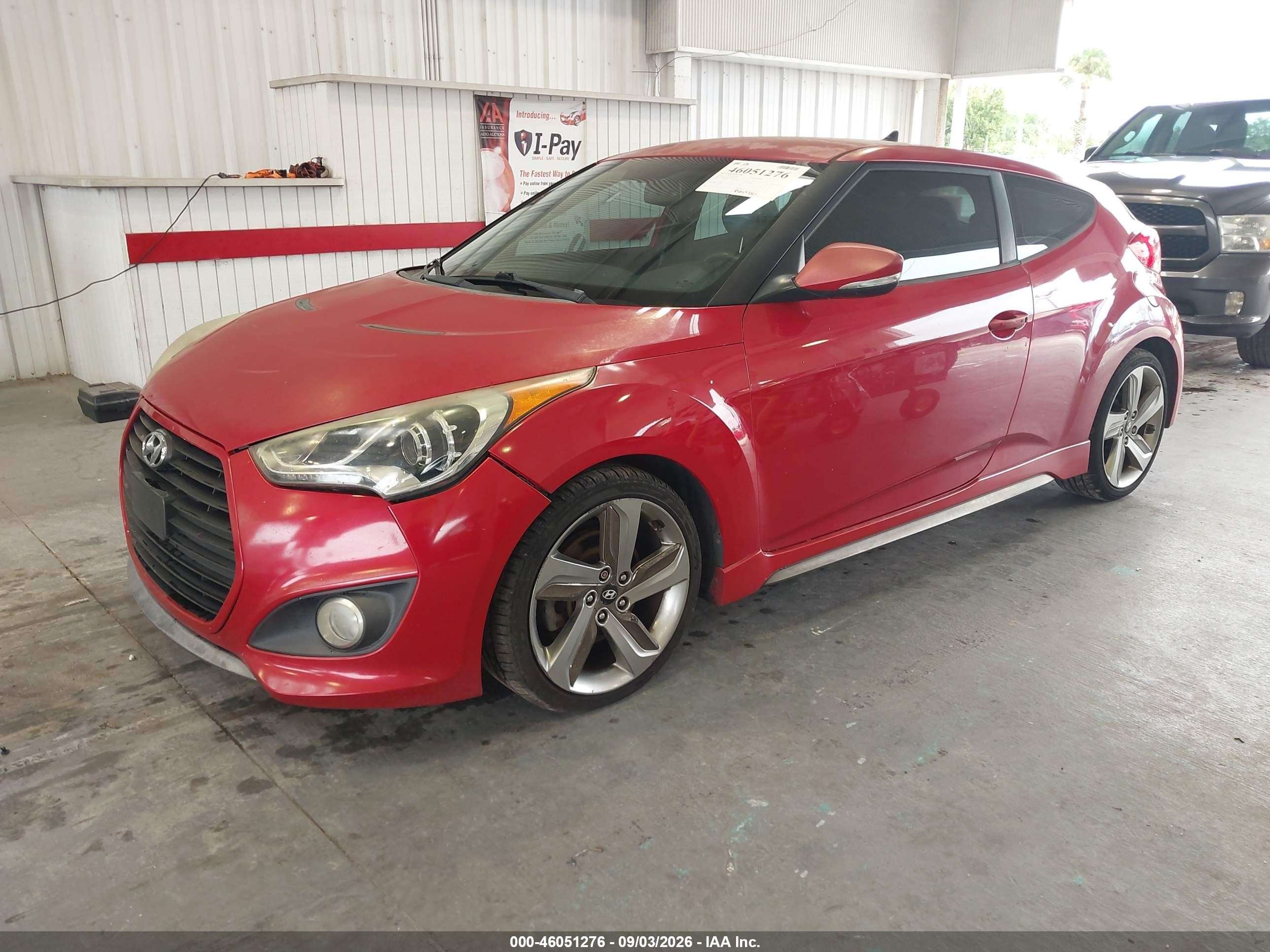 2013 Hyundai Veloster Turbo W/black Red vin: KMHTC6AE2DU133032
