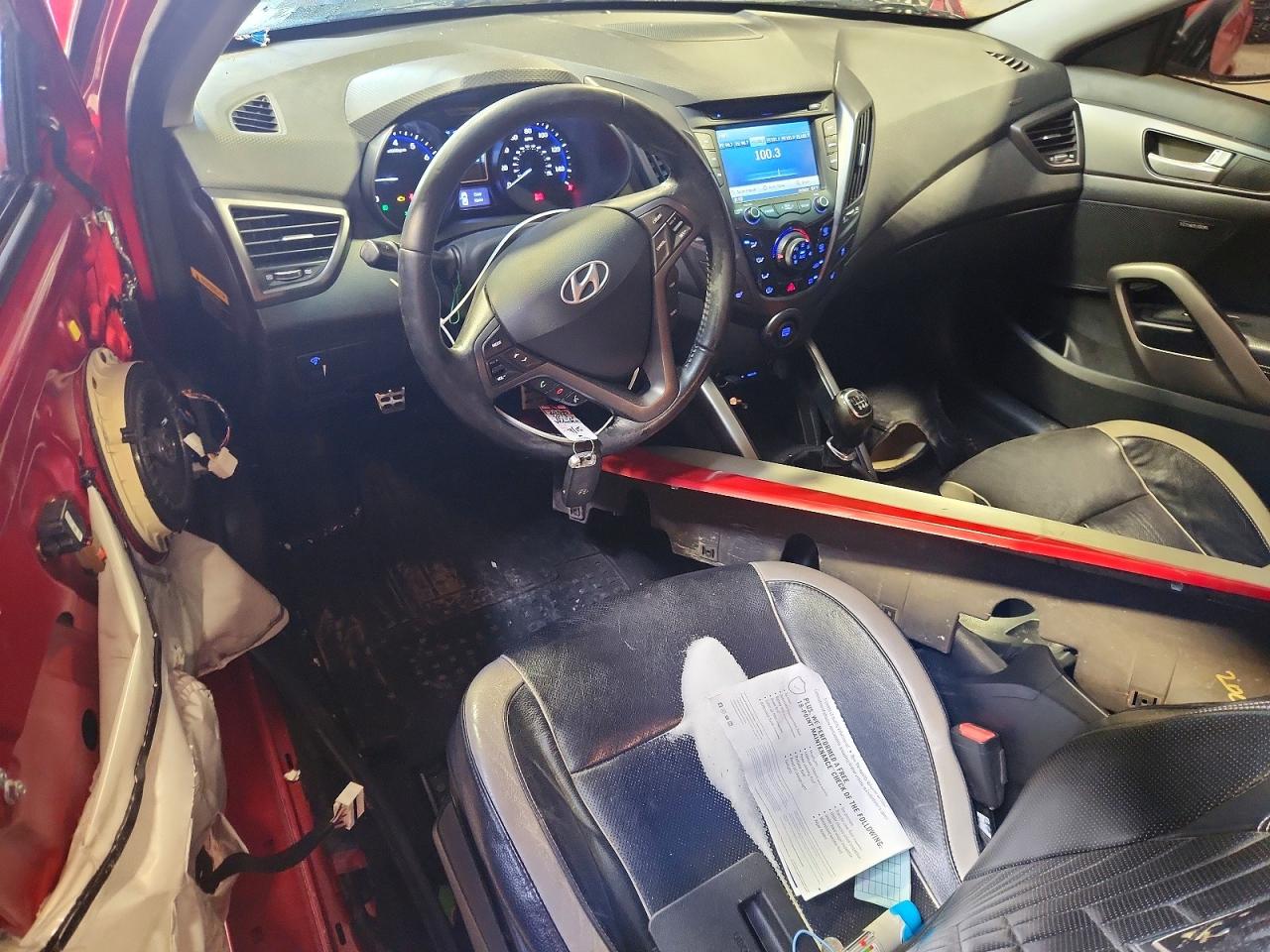2013 Hyundai Veloster Turbo Red vin: KMHTC6AE2DU135167