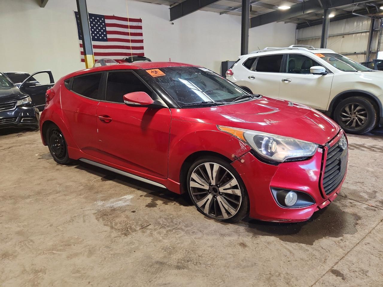 2013 Hyundai Veloster Turbo Red vin: KMHTC6AE2DU135167