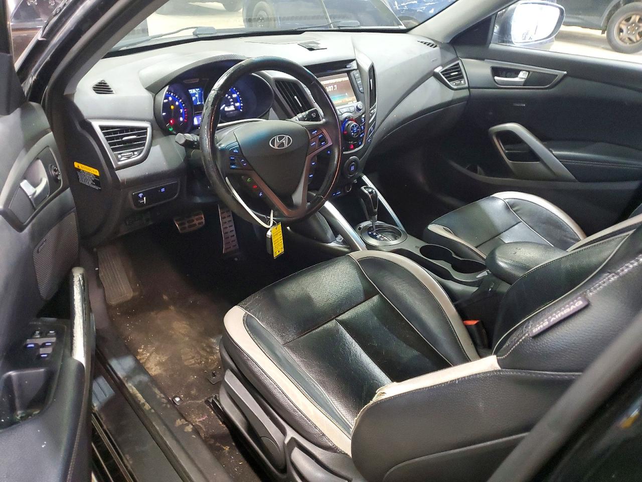 2013 Hyundai Veloster Turbo Black vin: KMHTC6AE2DU166970