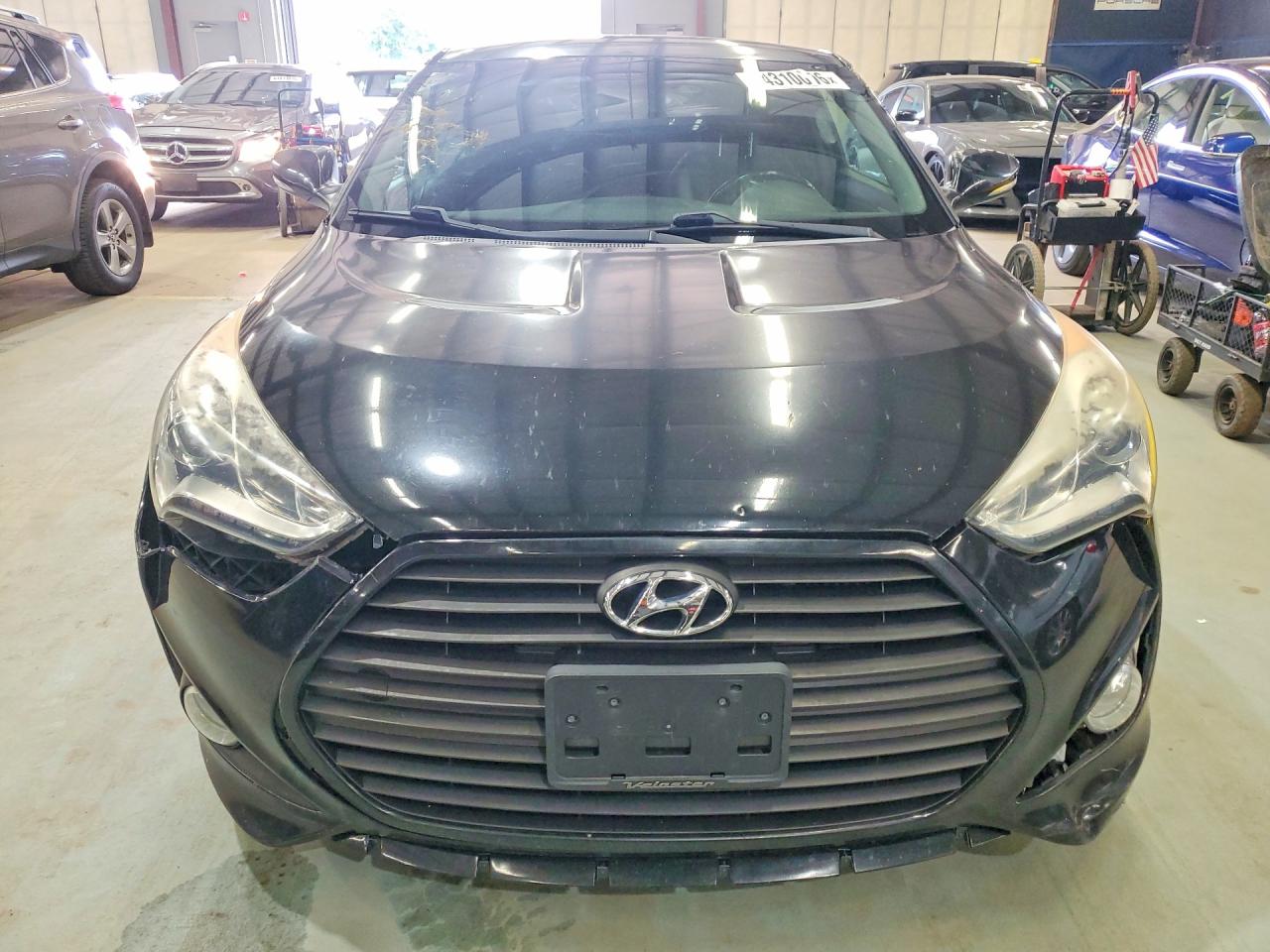 2013 Hyundai Veloster Turbo Black vin: KMHTC6AE2DU166970