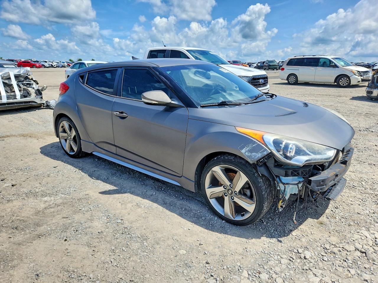 2013 Hyundai Veloster Turbo Gray vin: KMHTC6AE2DU177757