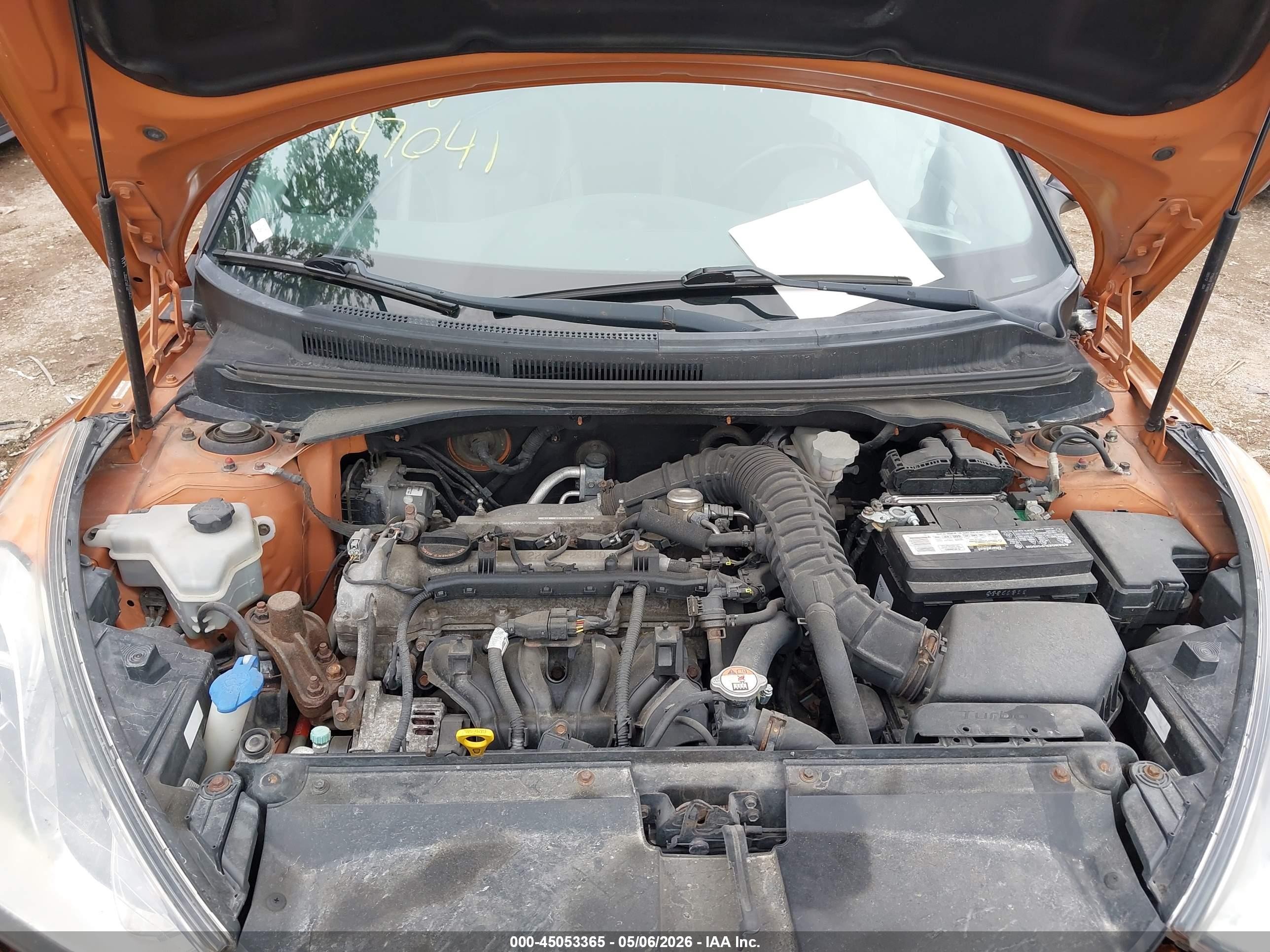 2014 Hyundai Veloster Turbo W/black Orange vin: KMHTC6AE2EU197041