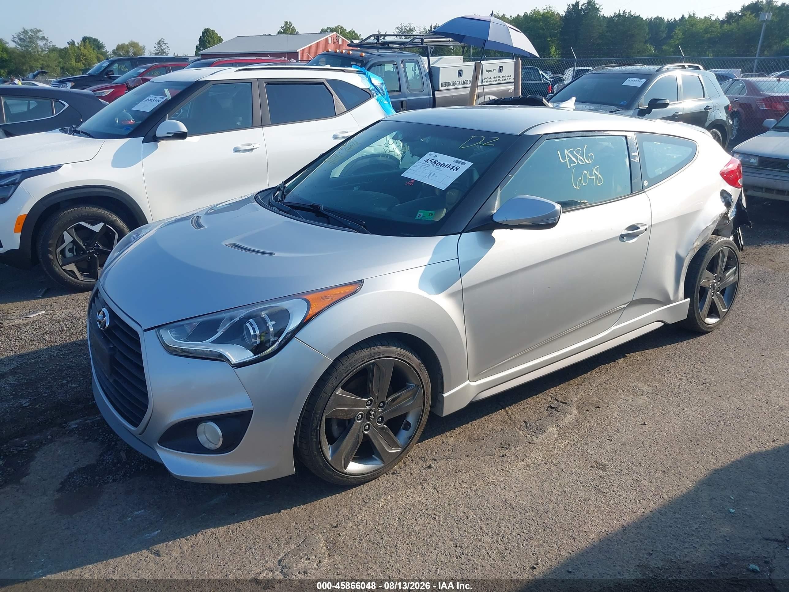 2014 Hyundai Veloster Turbo W/black Silver vin: KMHTC6AE2EU204604