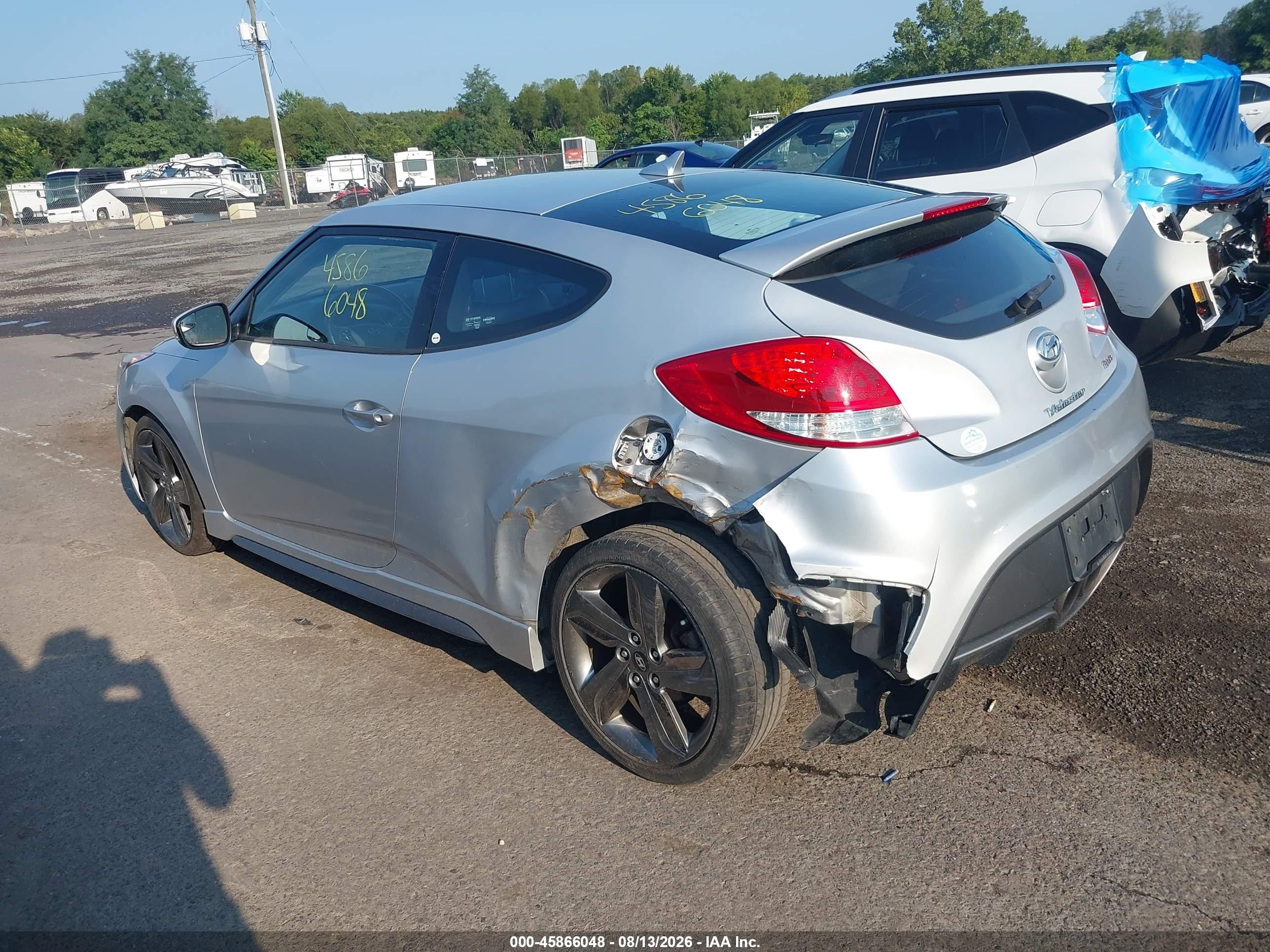 2014 Hyundai Veloster Turbo W/black Silver vin: KMHTC6AE2EU204604