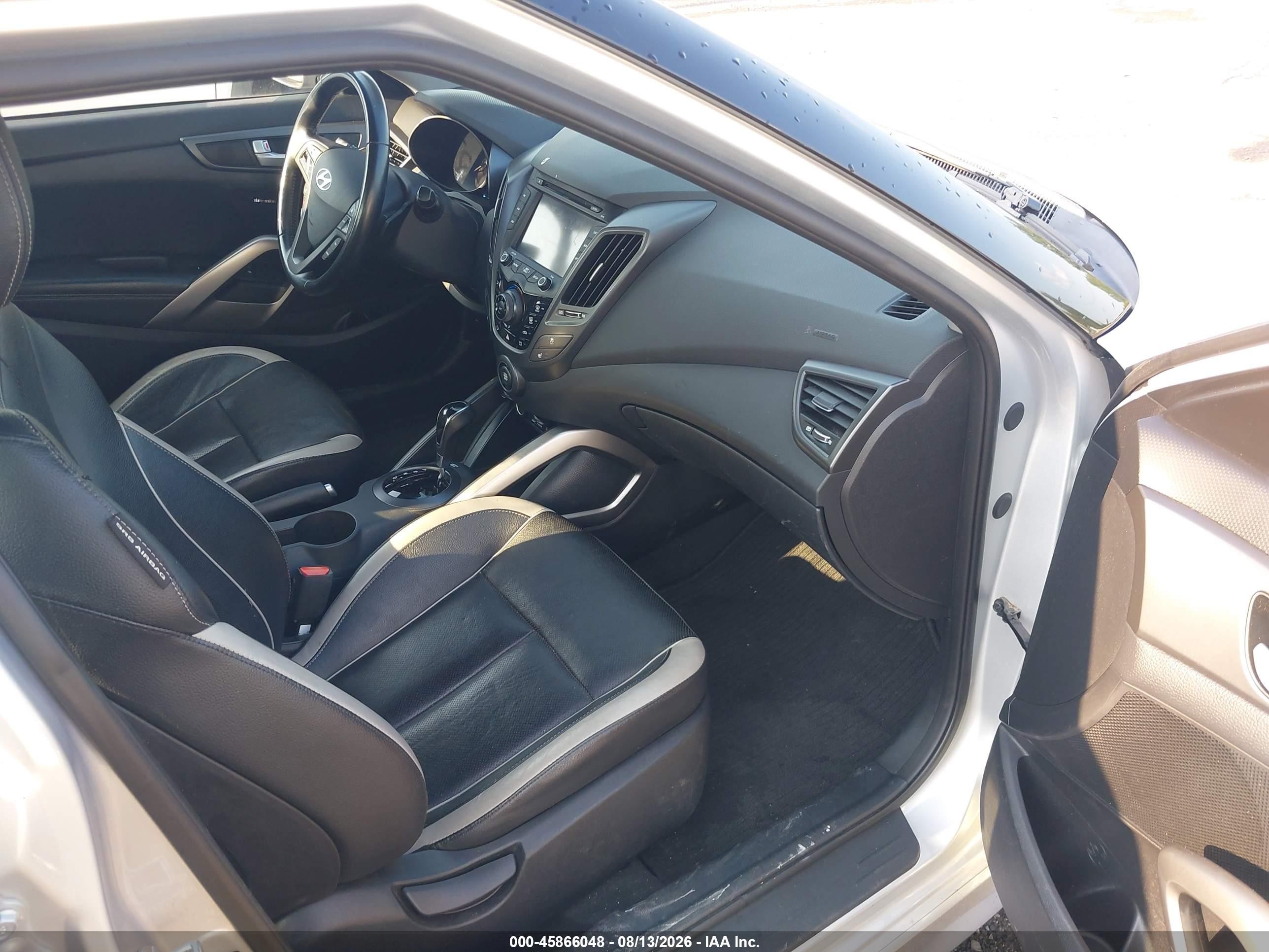 2014 Hyundai Veloster Turbo W/black Silver vin: KMHTC6AE2EU204604