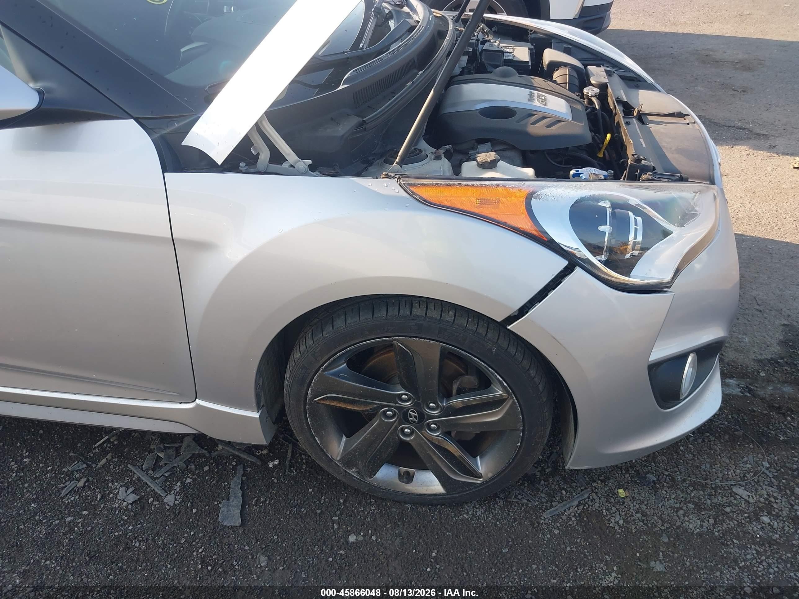 2014 Hyundai Veloster Turbo W/black Silver vin: KMHTC6AE2EU204604