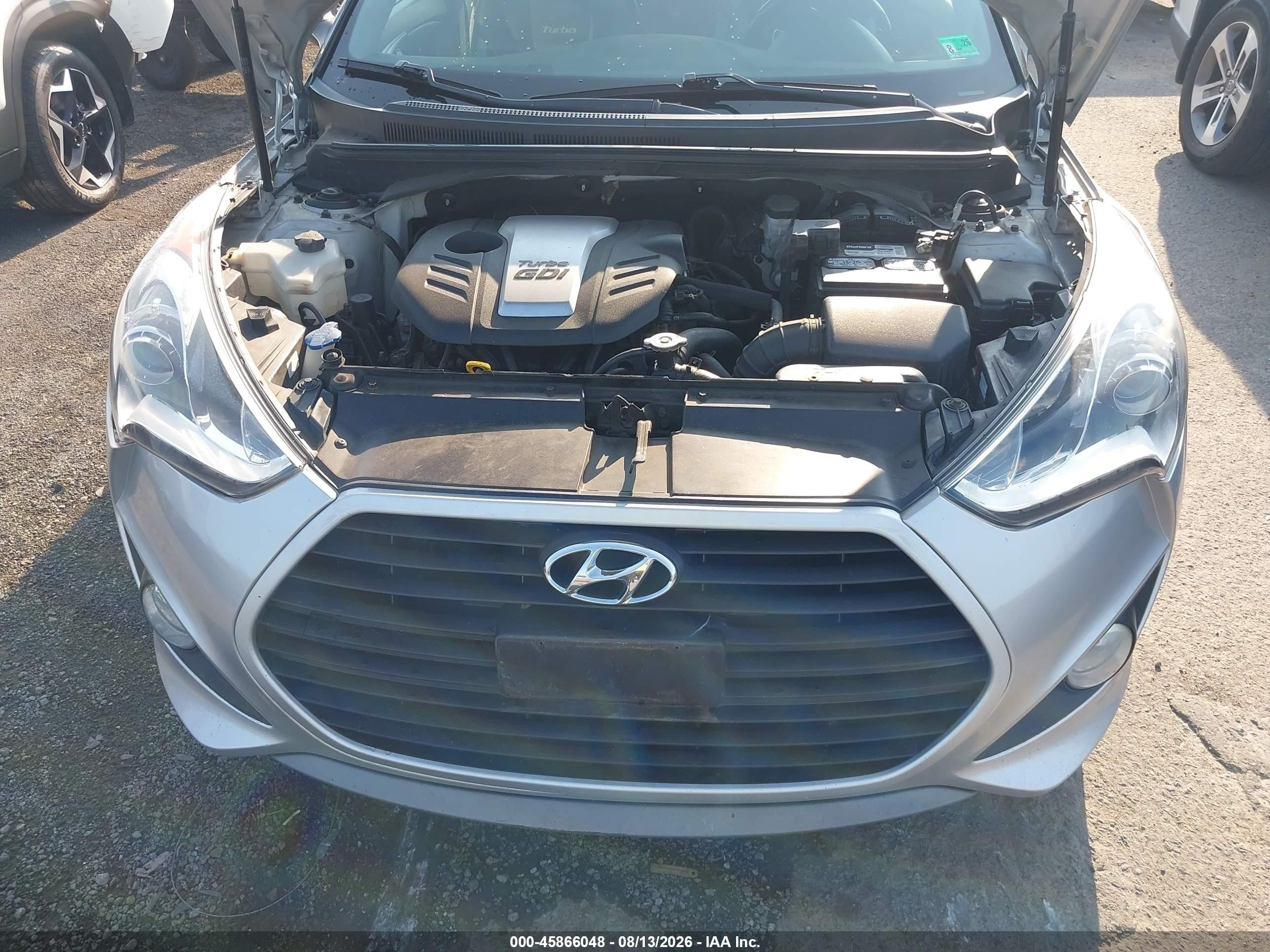 2014 Hyundai Veloster Turbo W/black Silver vin: KMHTC6AE2EU204604