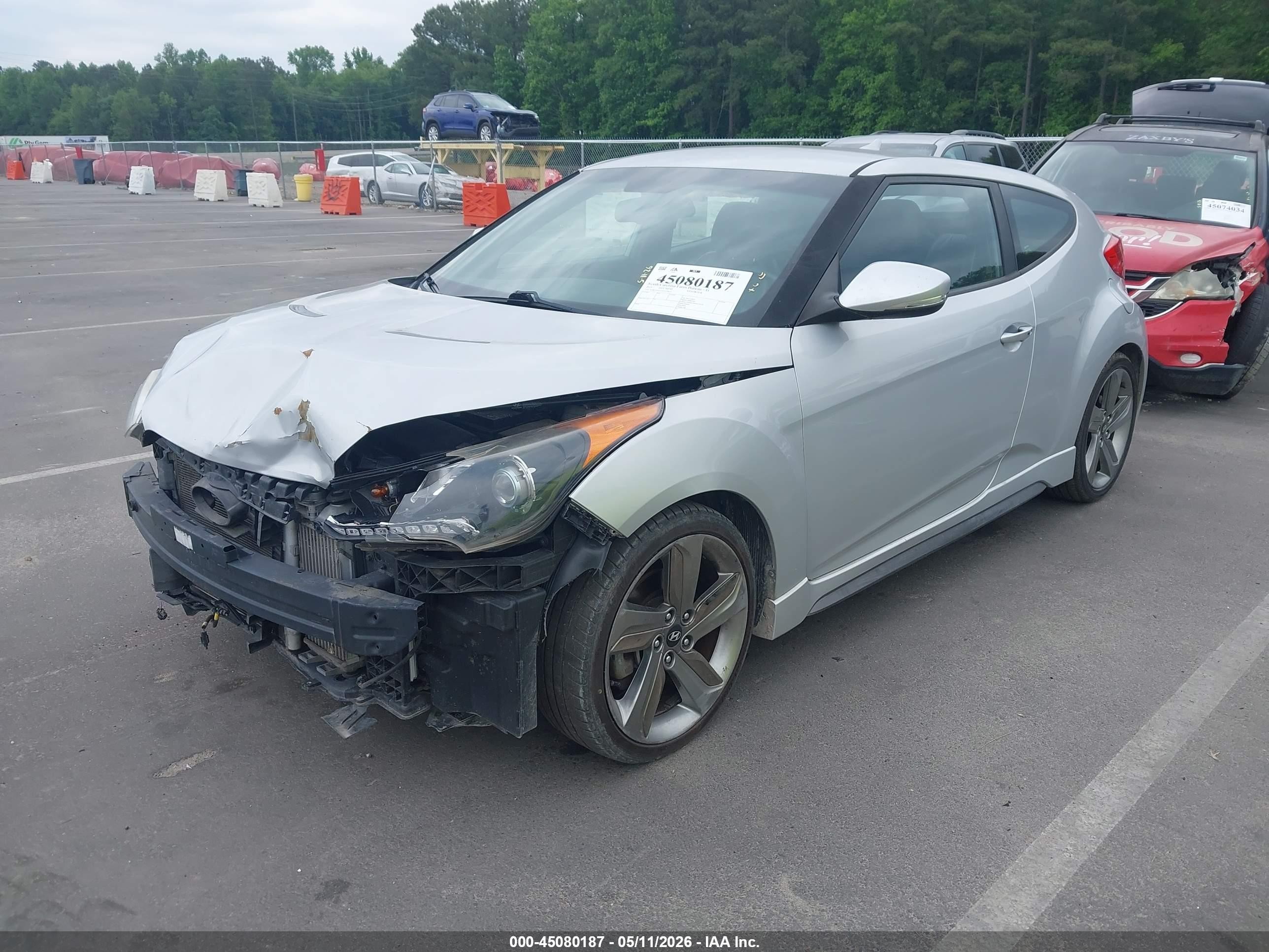 2015 Hyundai Veloster Turbo Silver vin: KMHTC6AE2FU229651
