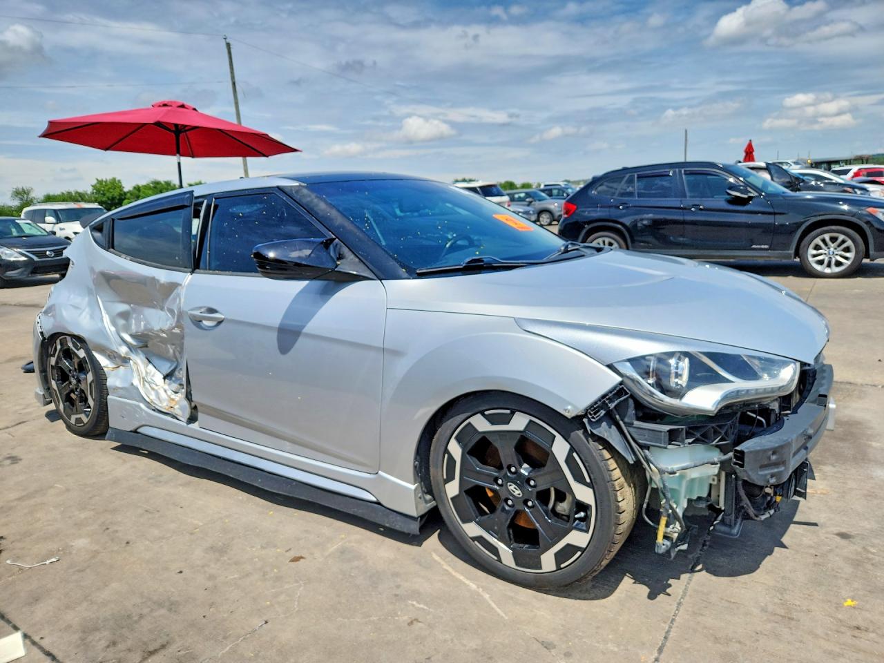 2015 Hyundai Veloster Turbo Silver vin: KMHTC6AE2FU231223