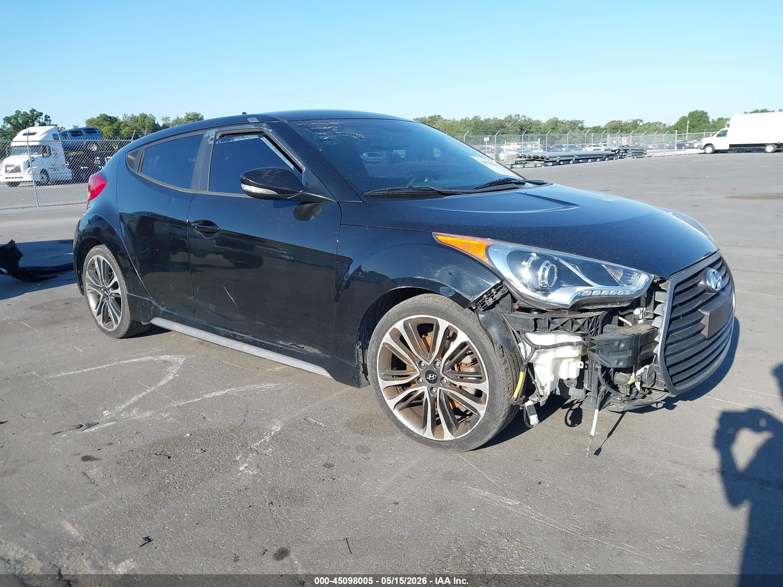 2016 Hyundai Veloster Turbo Черный vin: KMHTC6AE2GU255586