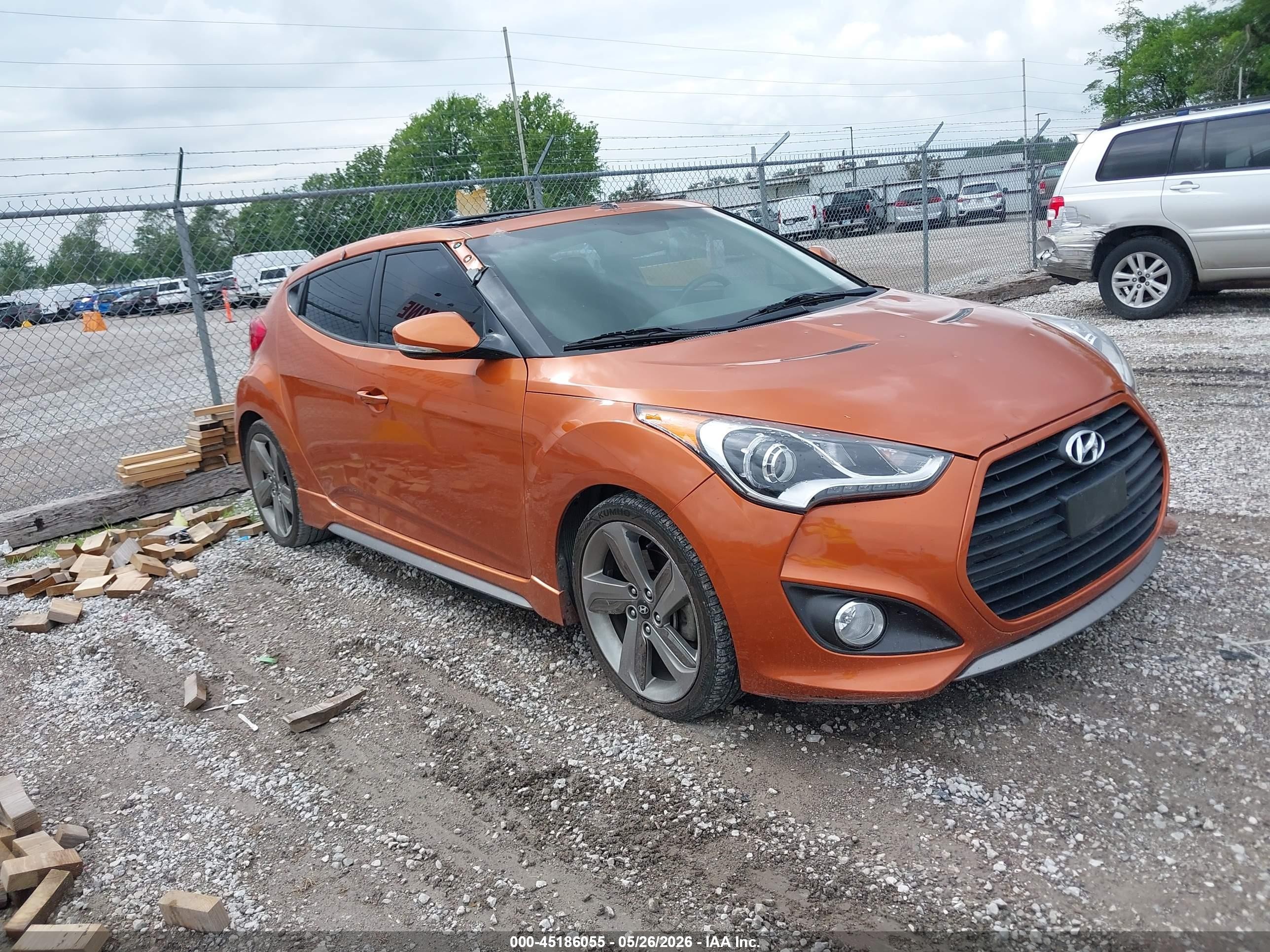 2013 Hyundai Veloster Turbo W/black Orange vin: KMHTC6AE3DU104428