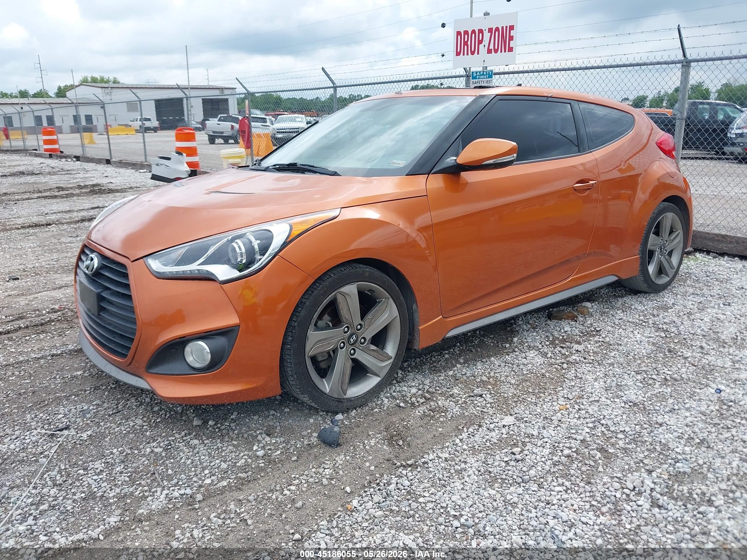 2013 Hyundai Veloster Turbo W/black Orange vin: KMHTC6AE3DU104428