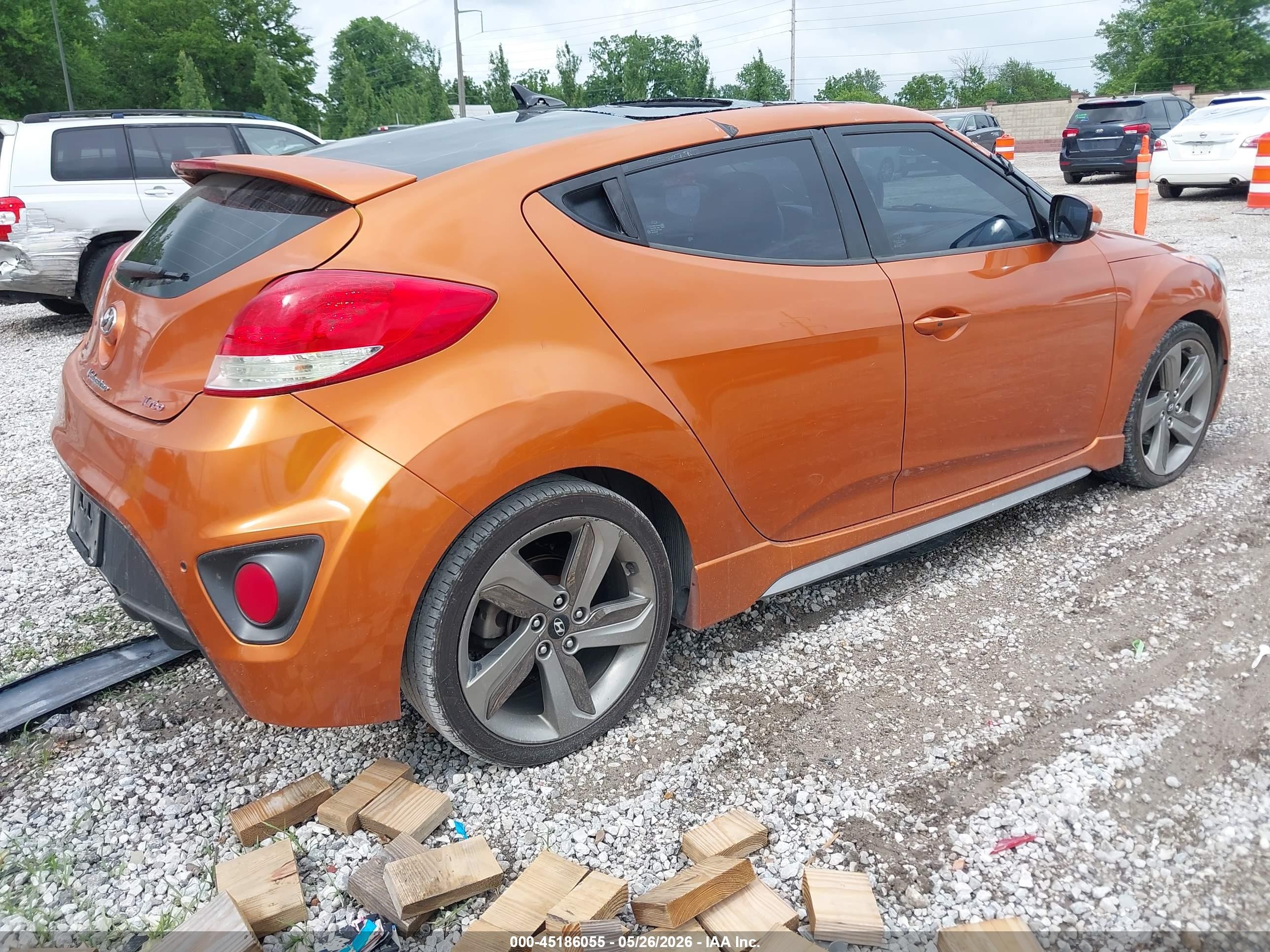 2013 Hyundai Veloster Turbo W/black Orange vin: KMHTC6AE3DU104428