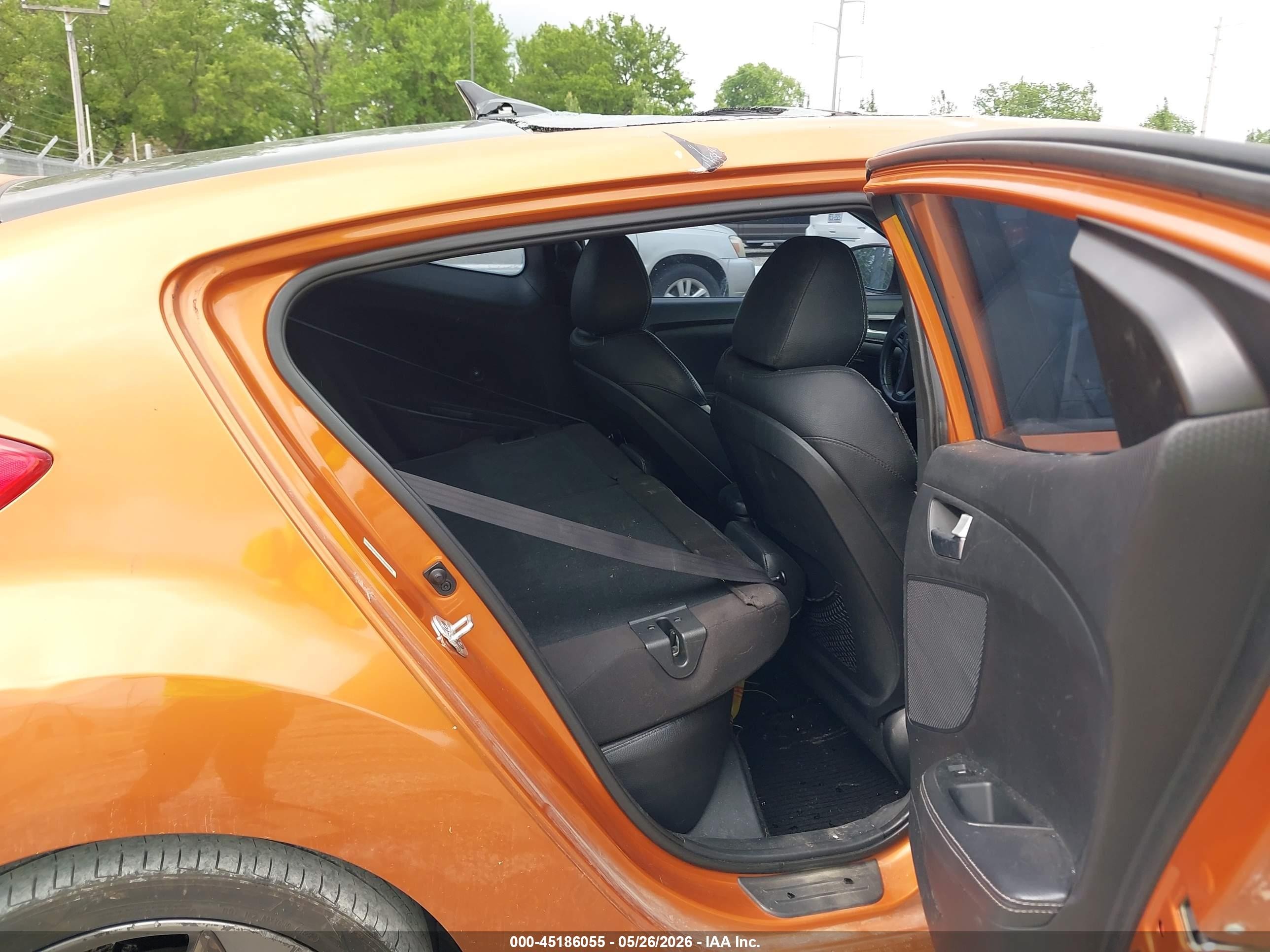2013 Hyundai Veloster Turbo W/black Orange vin: KMHTC6AE3DU104428