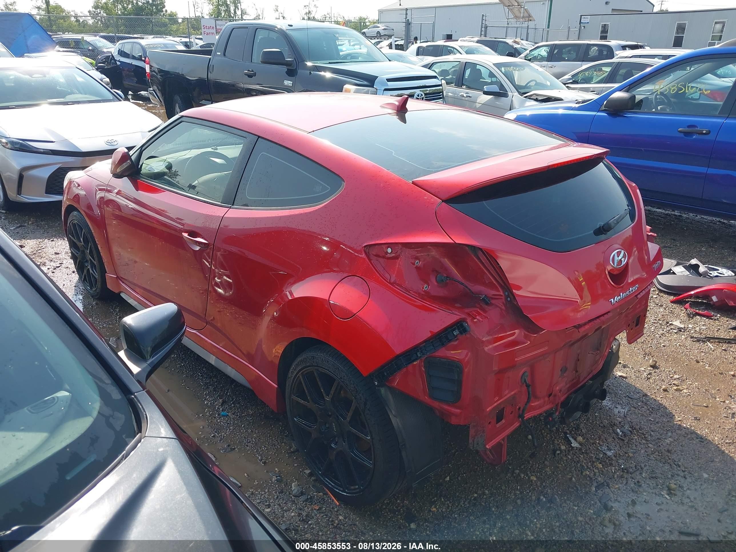 2013 Hyundai Veloster Turbo W/black Red vin: KMHTC6AE3DU140829