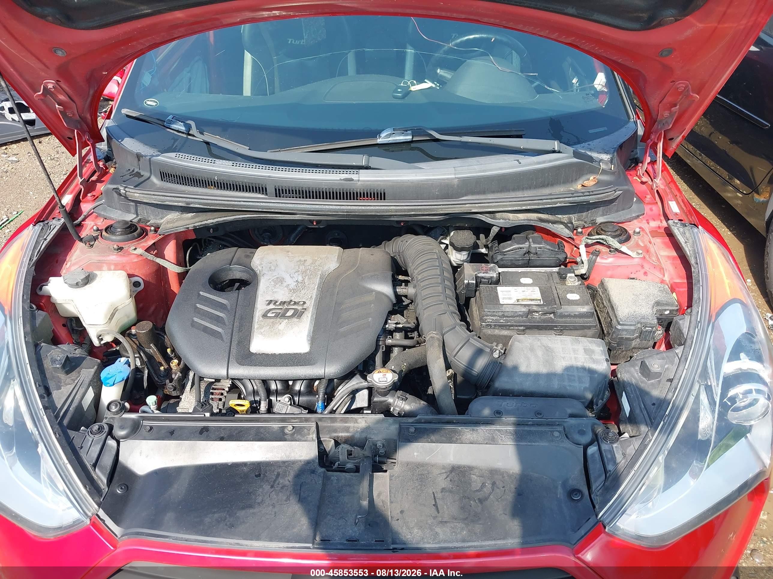 2013 Hyundai Veloster Turbo W/black Red vin: KMHTC6AE3DU140829