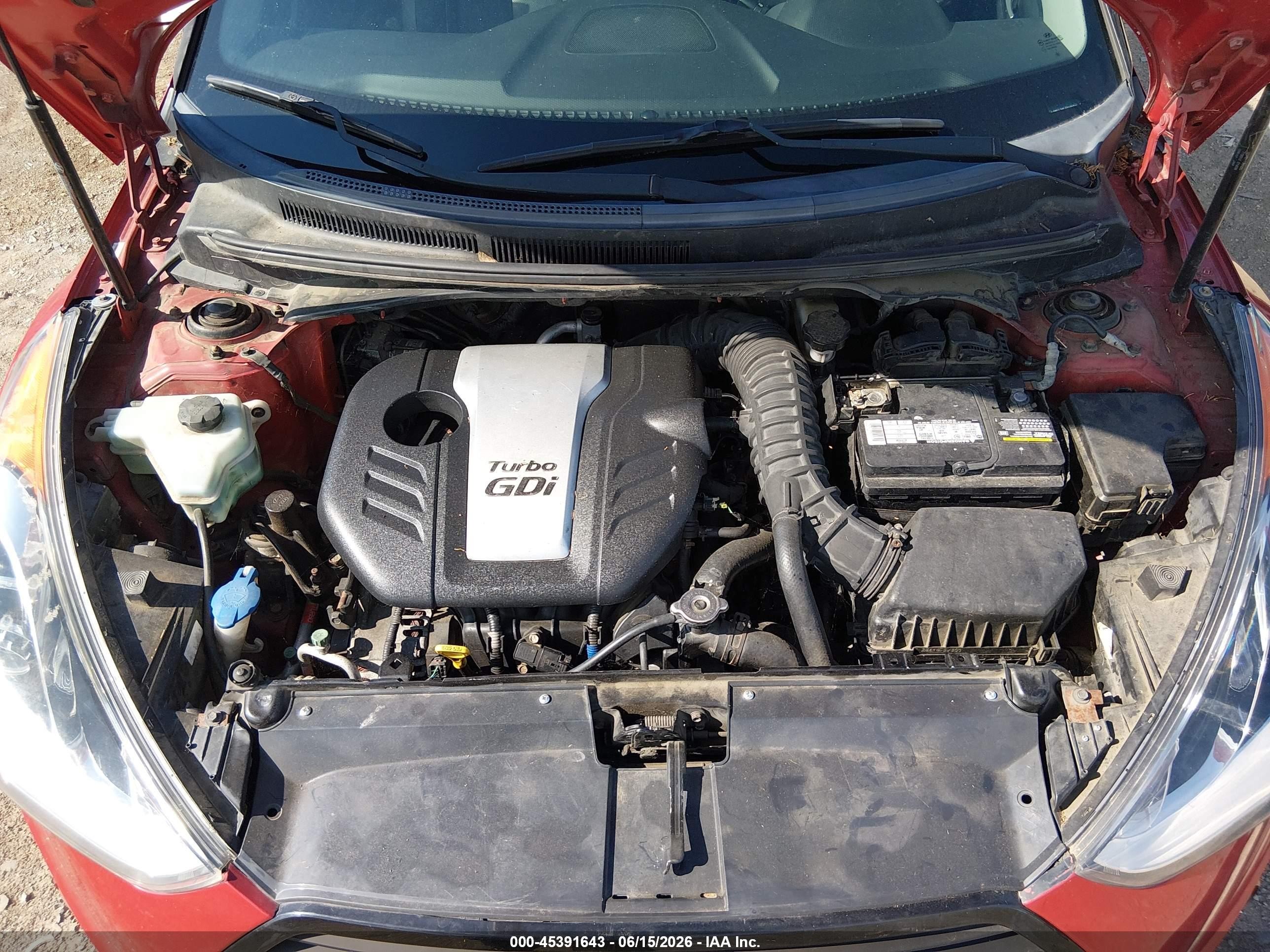 2013 Hyundai Veloster Turbo W/black Red vin: KMHTC6AE3DU160837