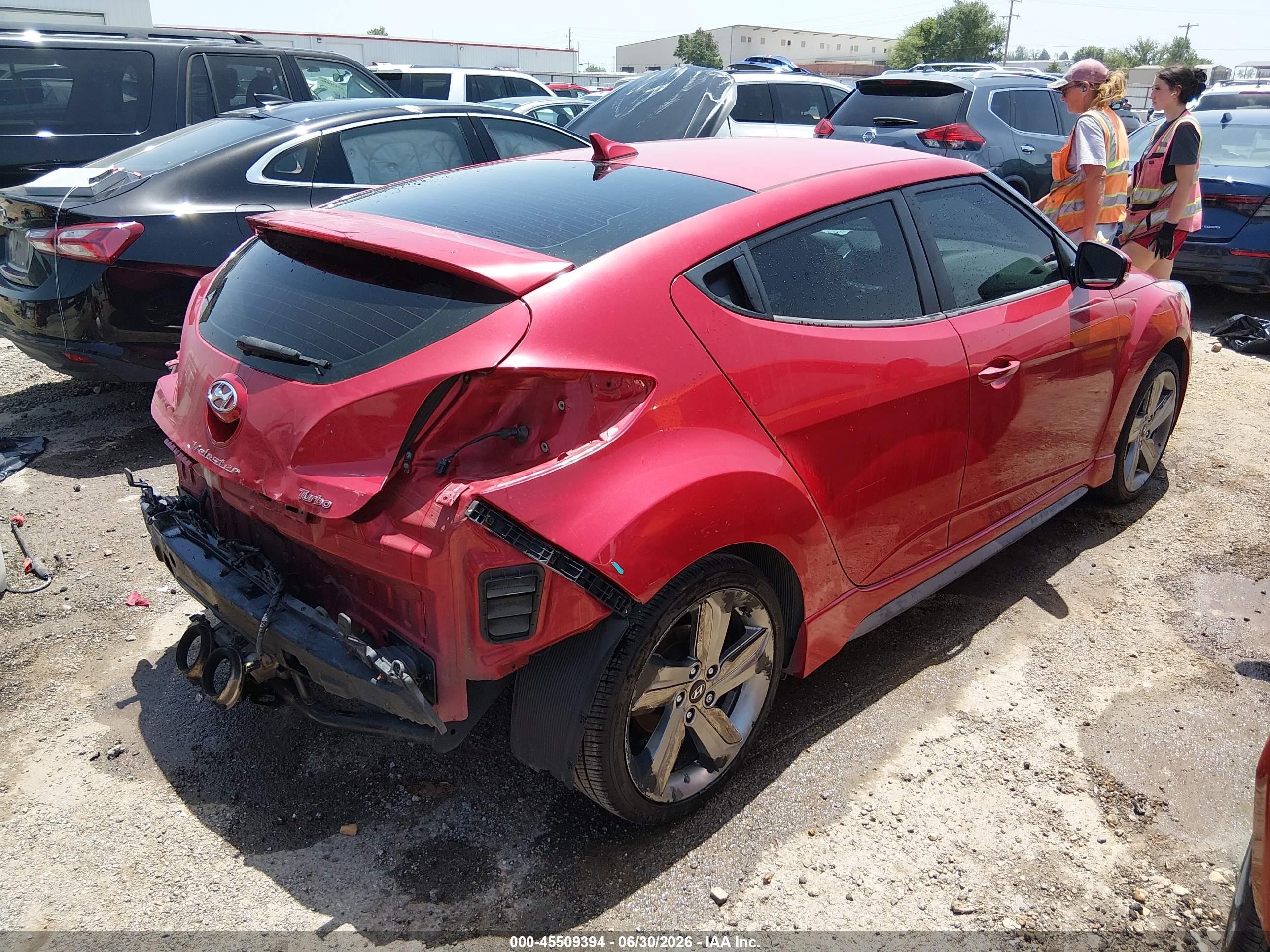2013 Hyundai Veloster Turbo W/black Красный vin: KMHTC6AE3DU168758
