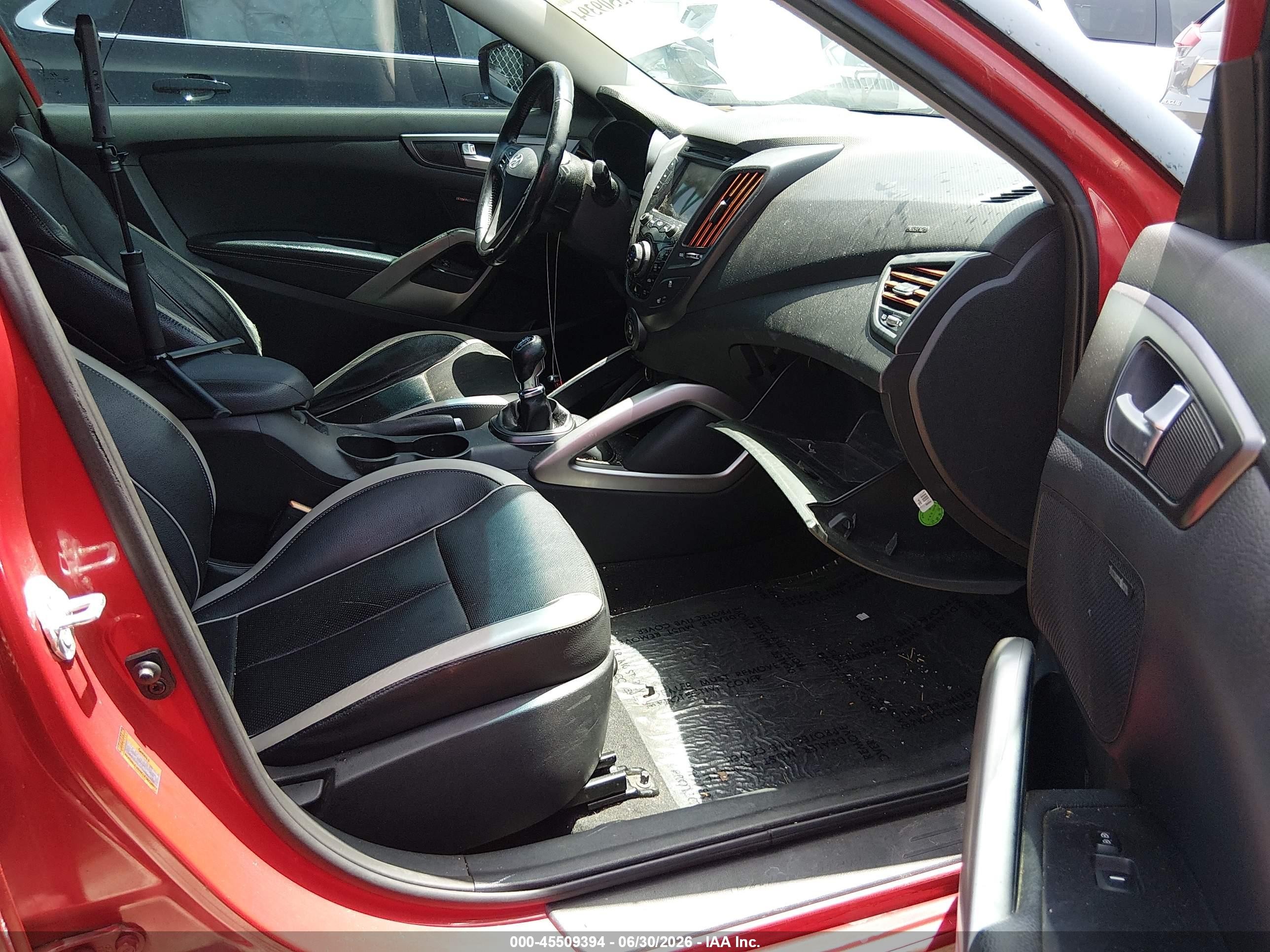 2013 Hyundai Veloster Turbo W/black Красный vin: KMHTC6AE3DU168758