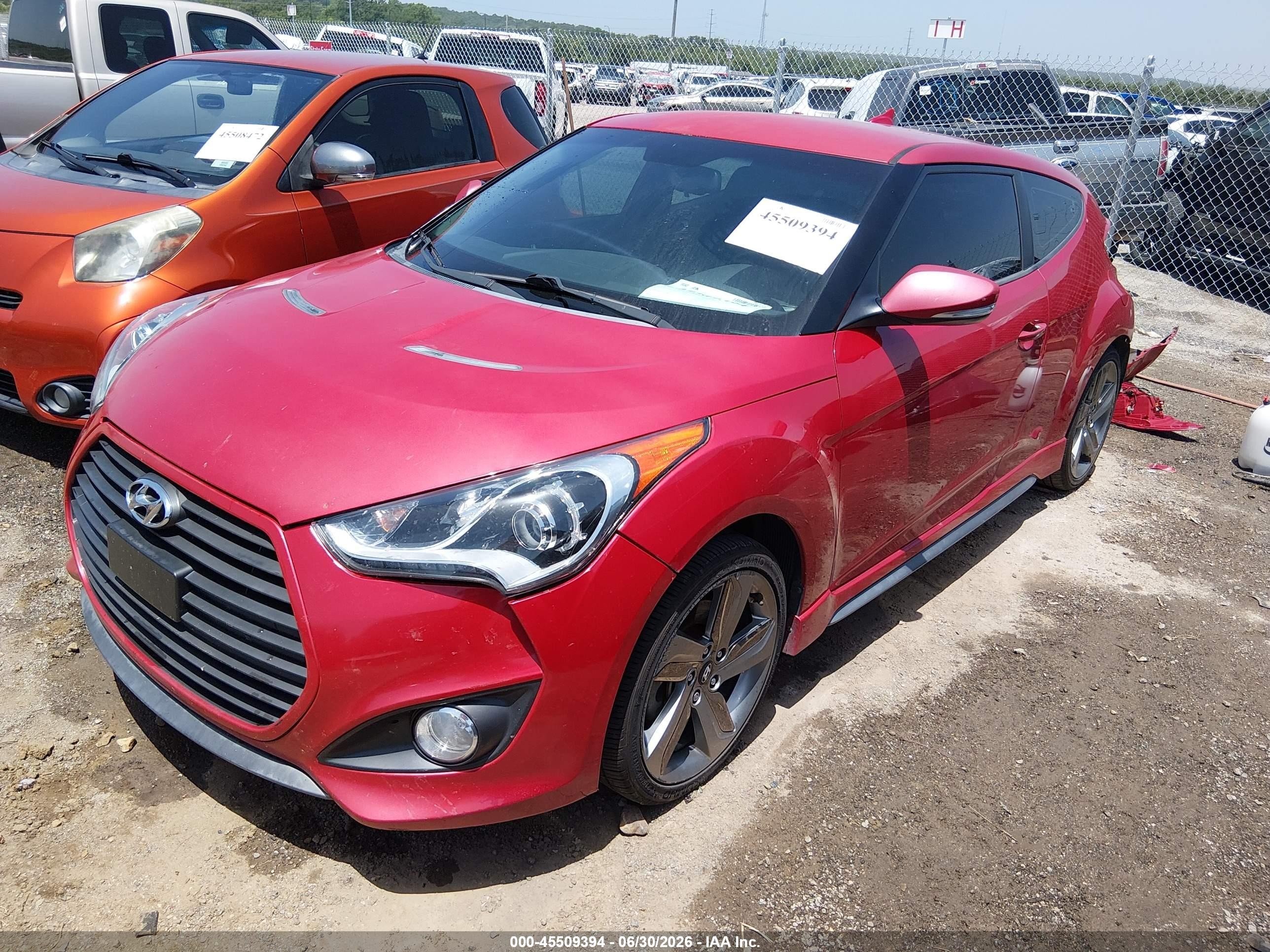 2013 Hyundai Veloster Turbo W/black Красный vin: KMHTC6AE3DU168758