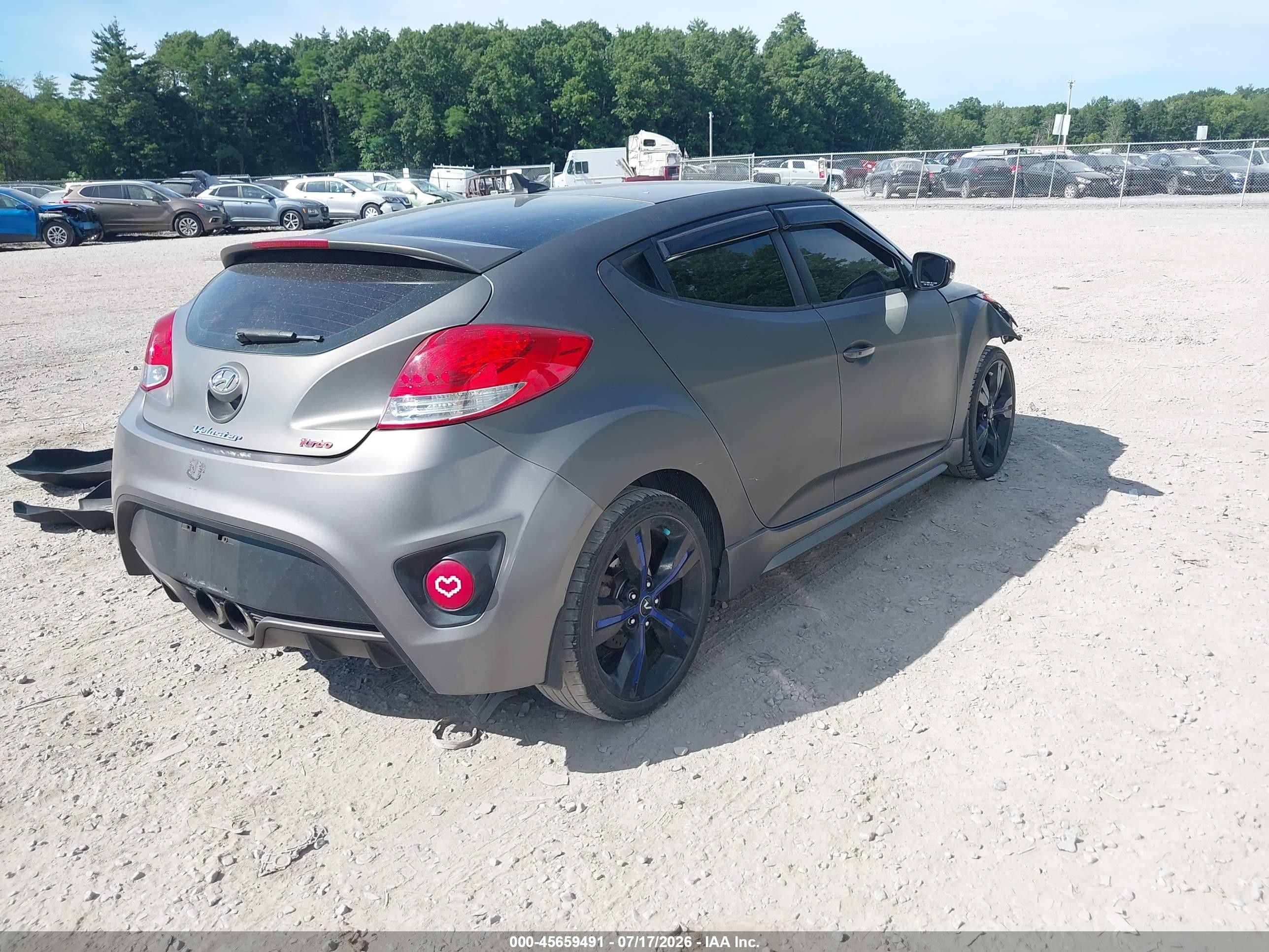 2013 Hyundai Veloster Turbo W/blue Gray vin: KMHTC6AE3DU172504