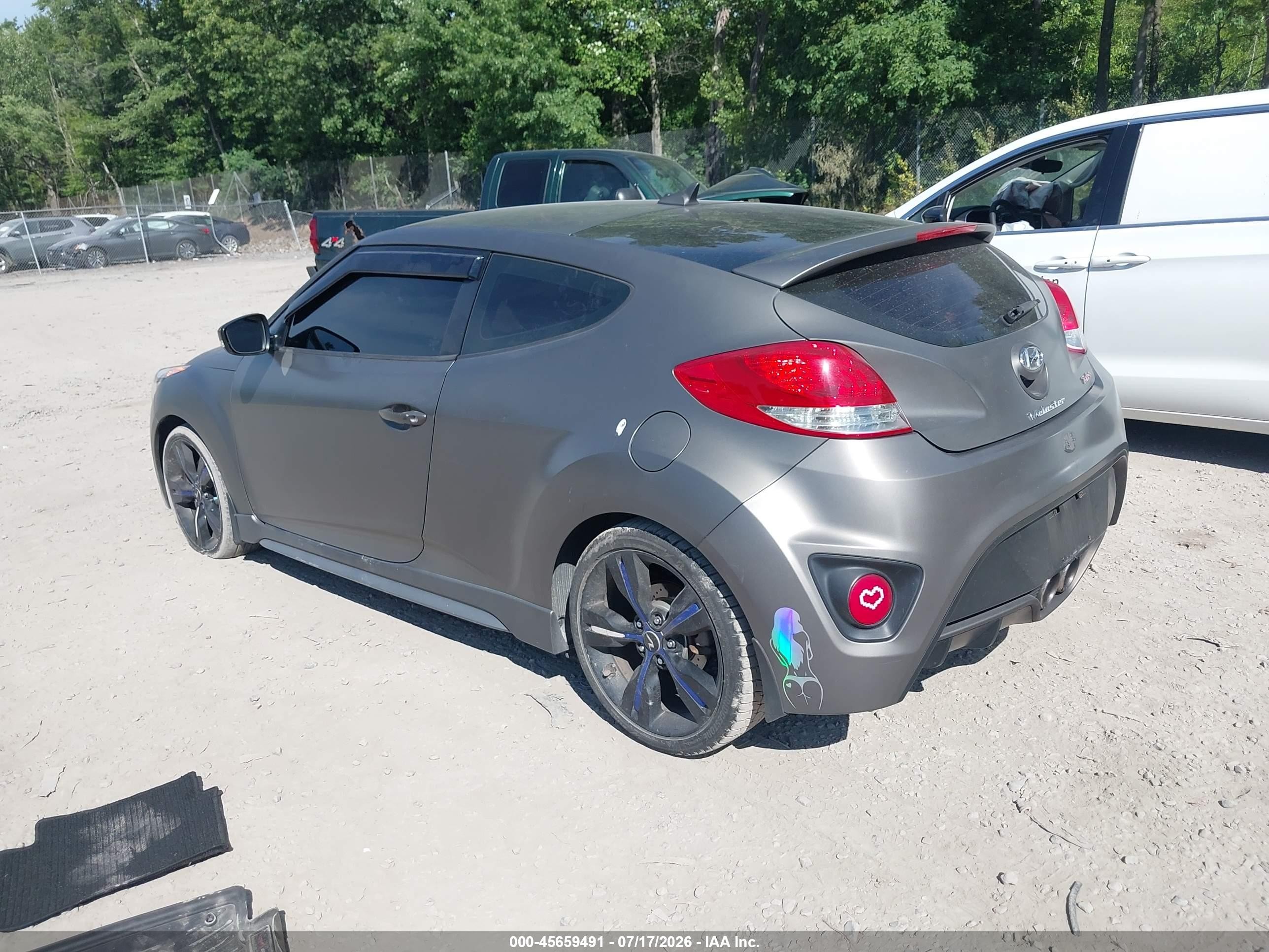 2013 Hyundai Veloster Turbo W/blue Gray vin: KMHTC6AE3DU172504