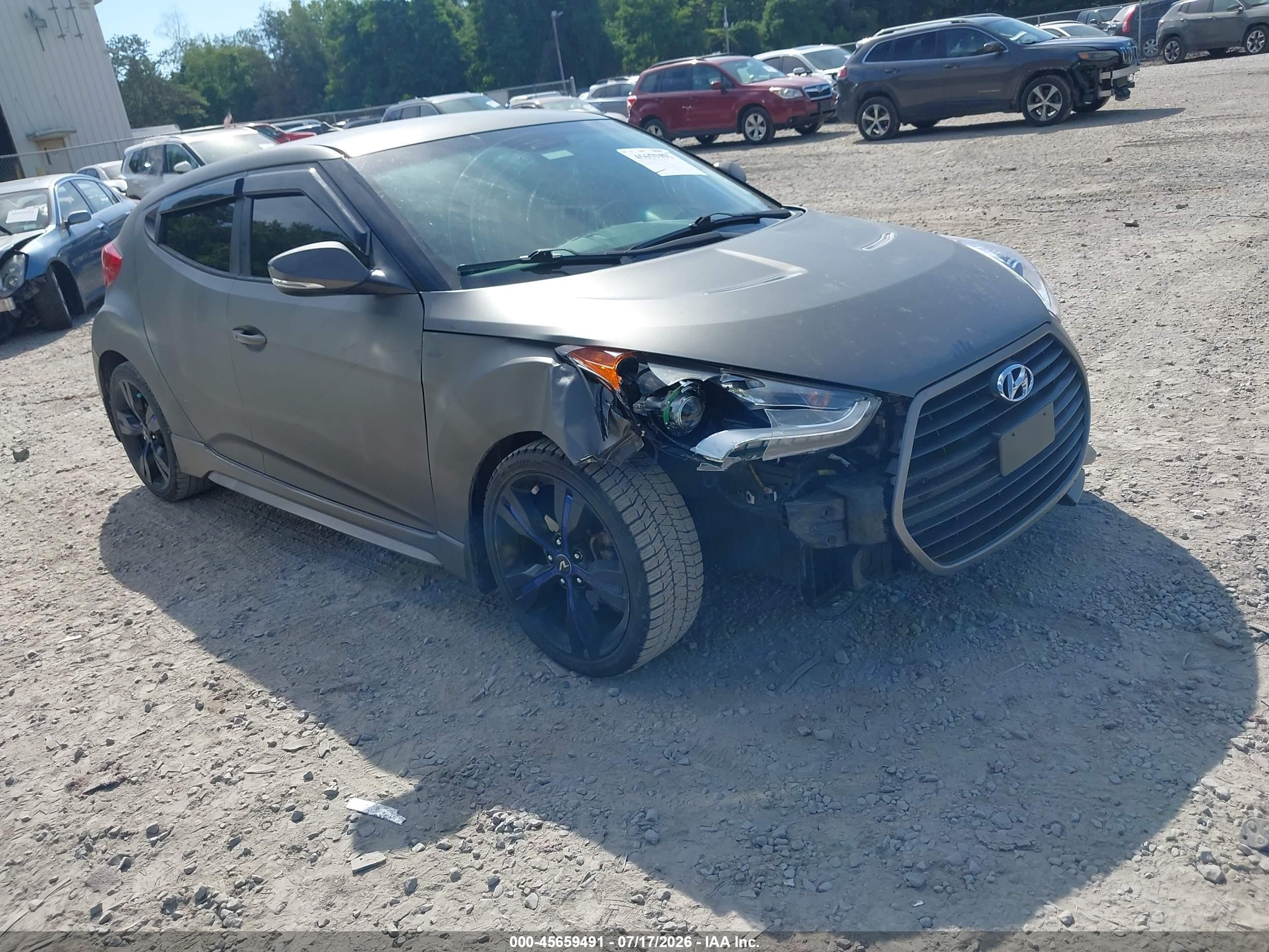 2013 Hyundai Veloster Turbo W/blue Gray vin: KMHTC6AE3DU172504